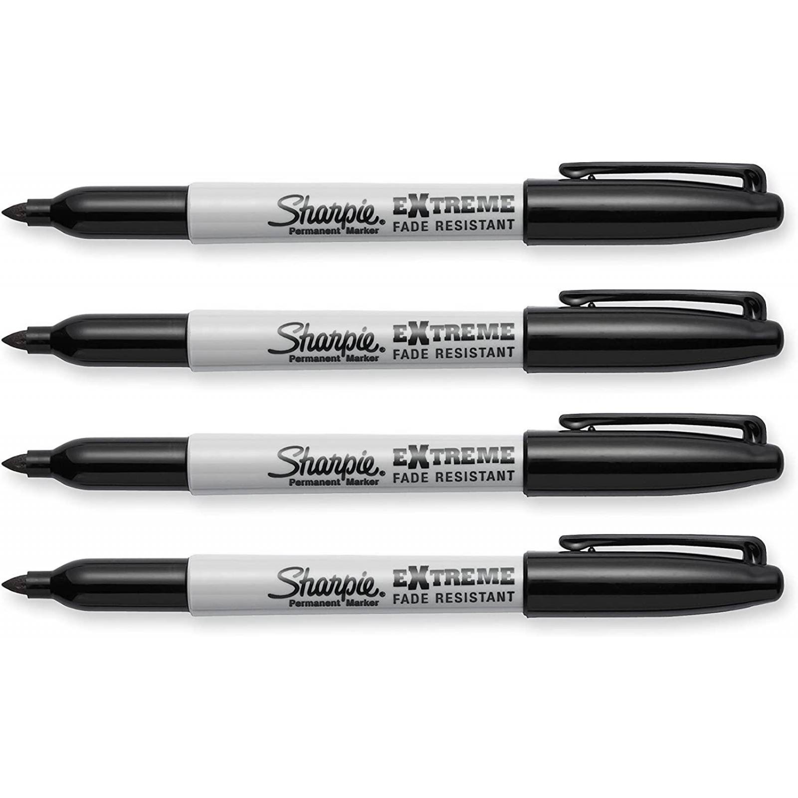 Sharpie Extreme marcadores permanentes, negro, 4 unidades 