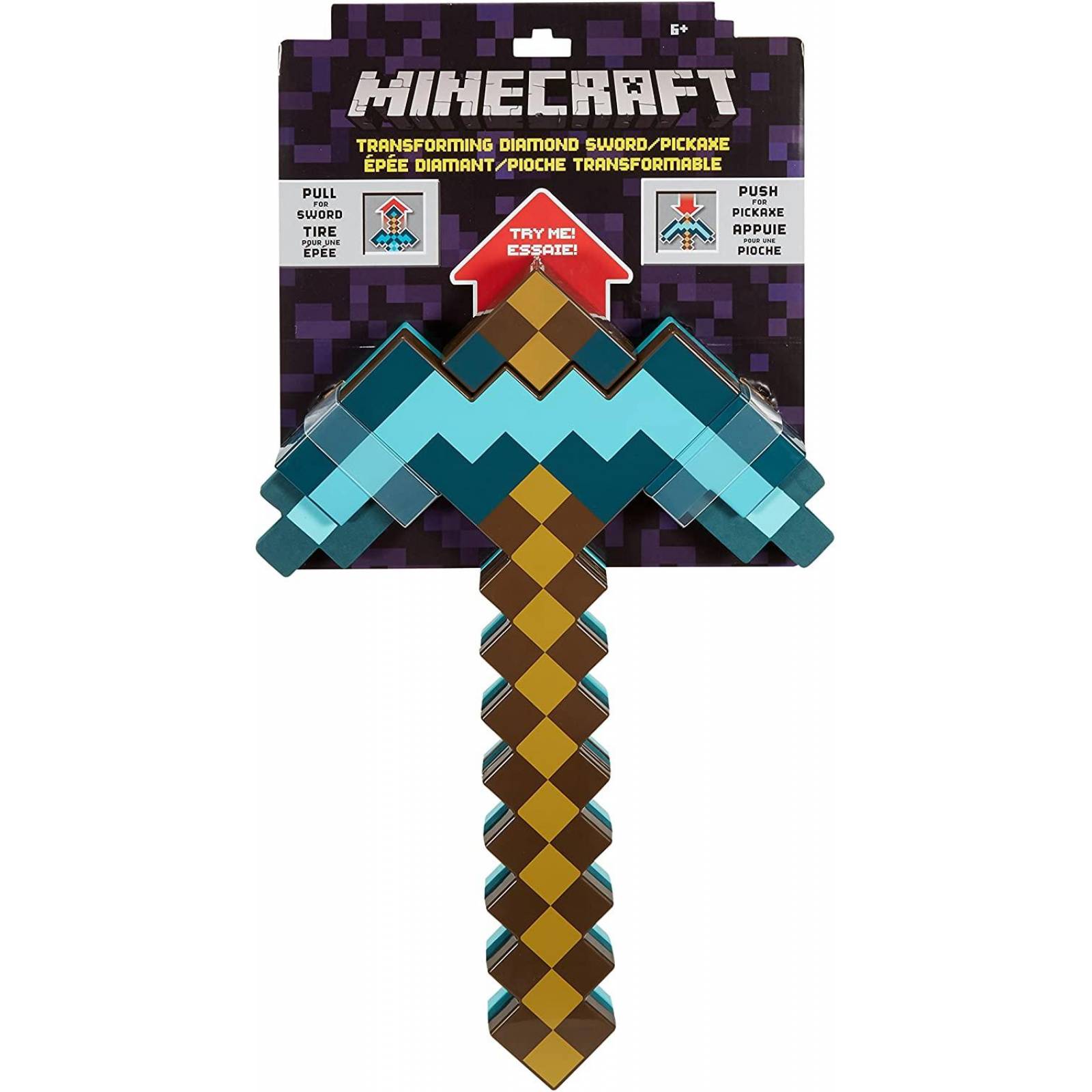 Minecraft Espada y pico transformador. Juguete