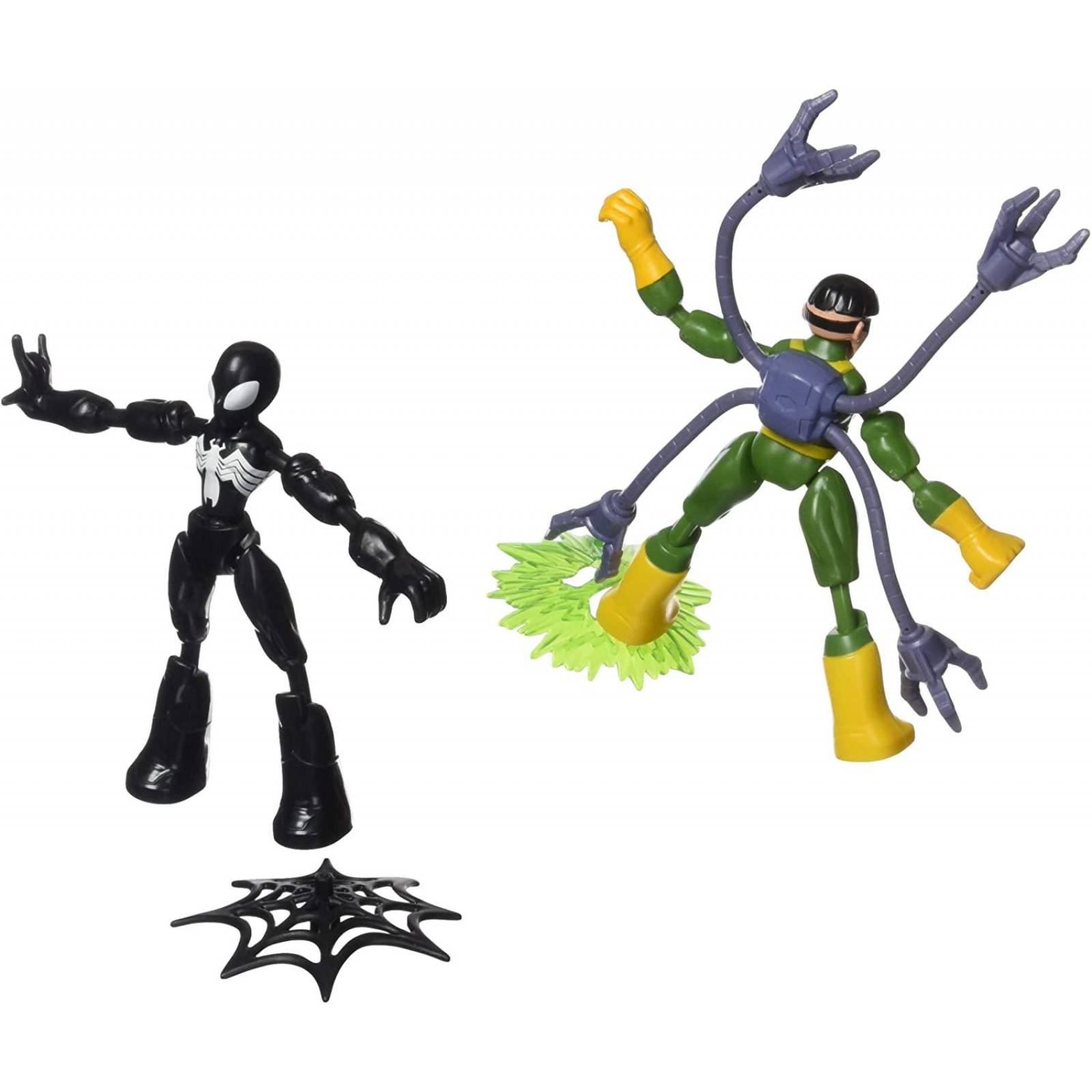 Marvel Spider-Man Bend and Flex Traje negro Spider-Man vs Doc Ock figura de acción 