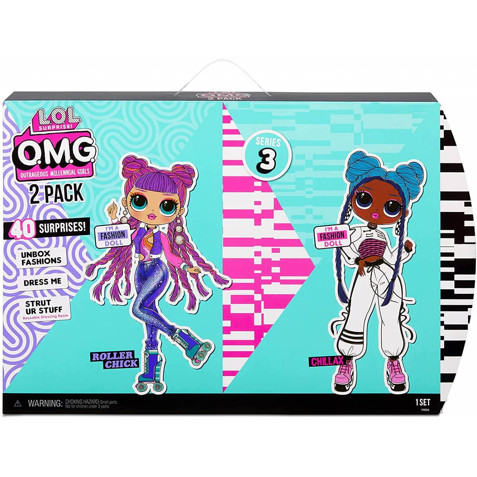 LOL Surprise OMG Muñecas Fashion. 2-Pack Roller Chick And Chillax 