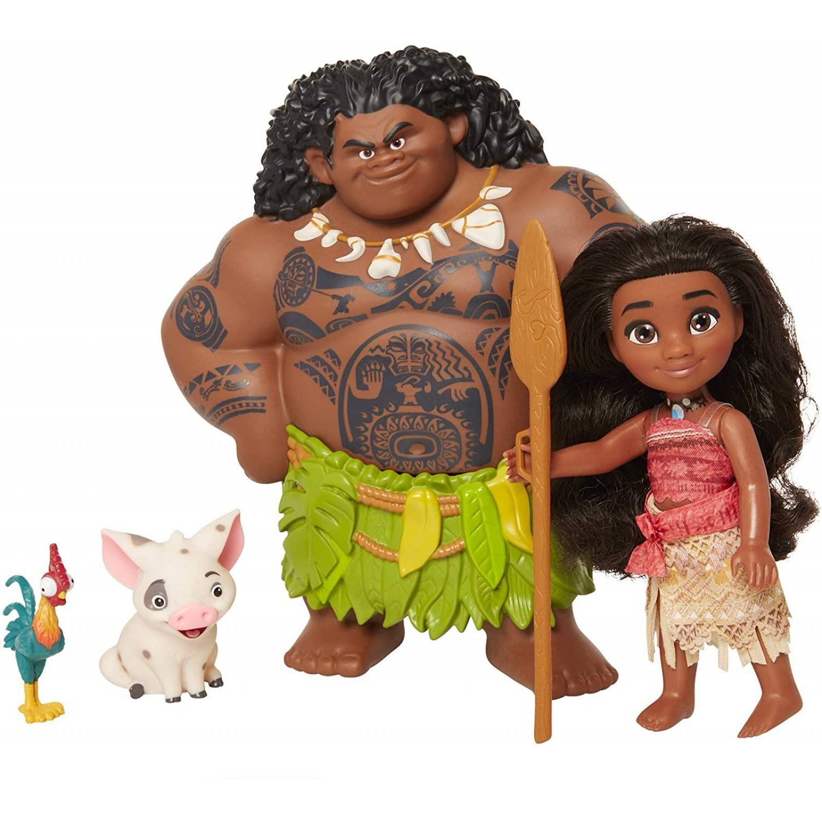Muñeco Moana Disney con muñeca Maui. 4 Piezas 