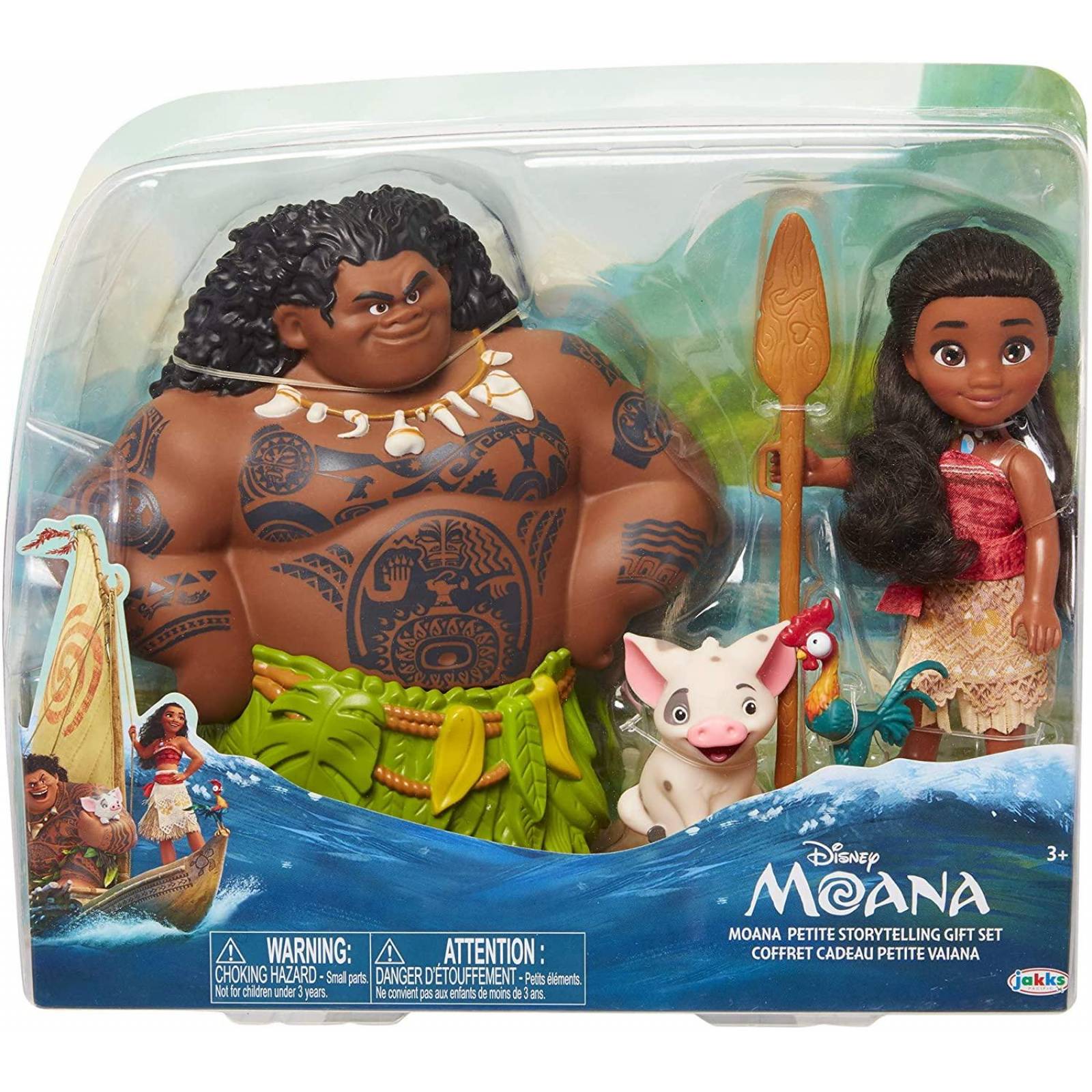 Muñeco Moana Disney con muñeca Maui. 4 Piezas 