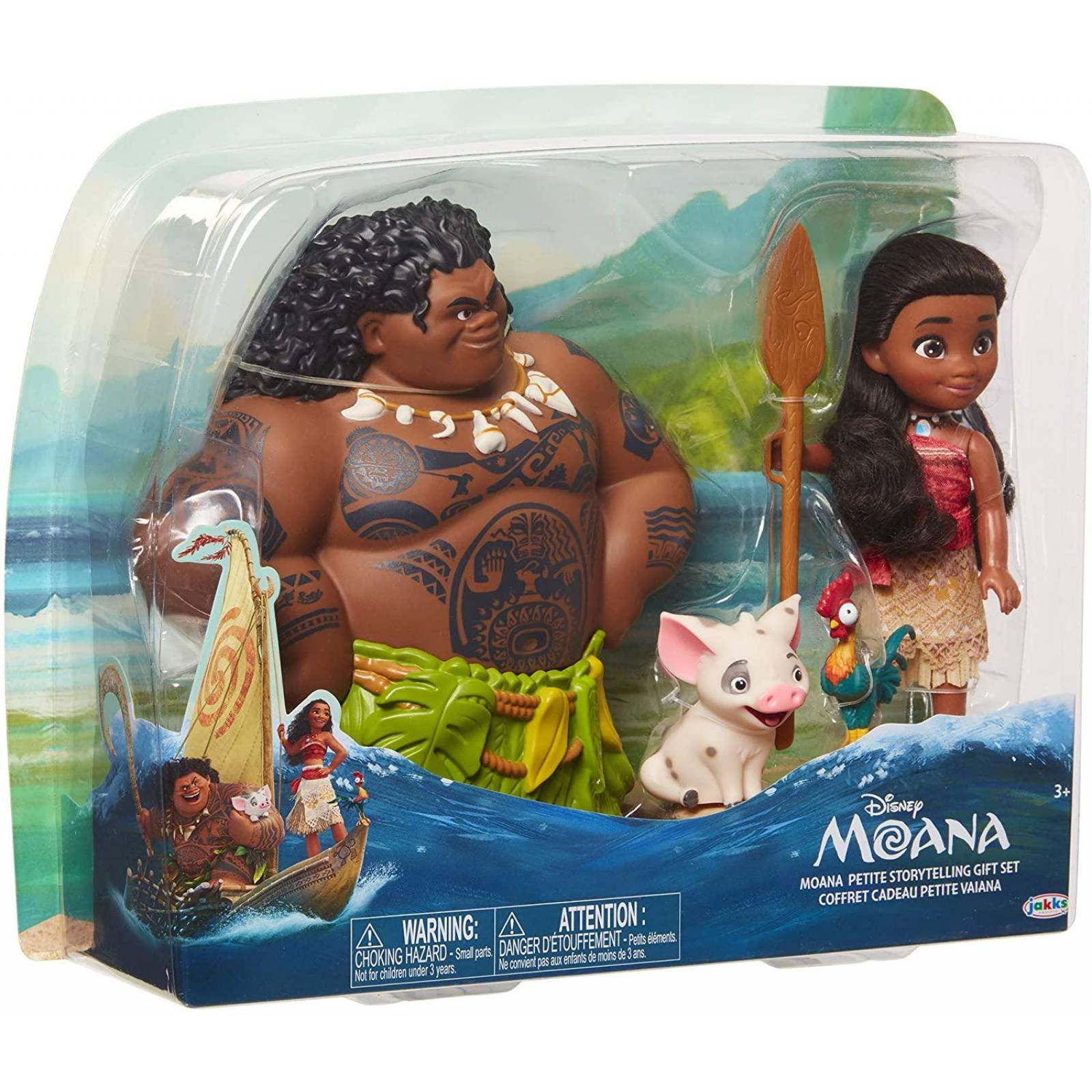 Muñeco Moana Disney con muñeca Maui. 4 Piezas 