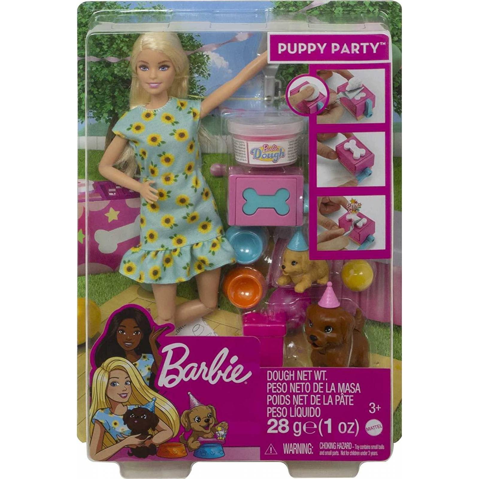 Barbie Puppy PArty, Juego de fiesta de muñeca y cachorros