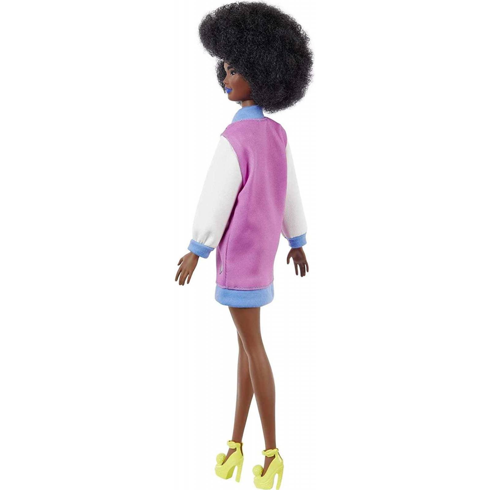 Barbie Fashionistas muñeca #156 morena afro y labios azules 