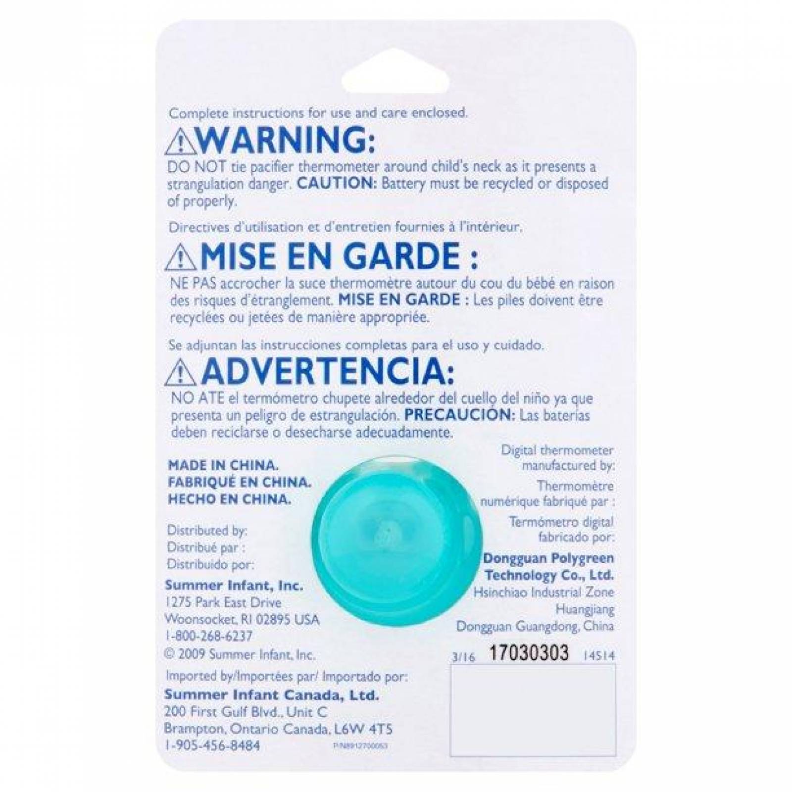 summer Chupete termómetro digital infantil