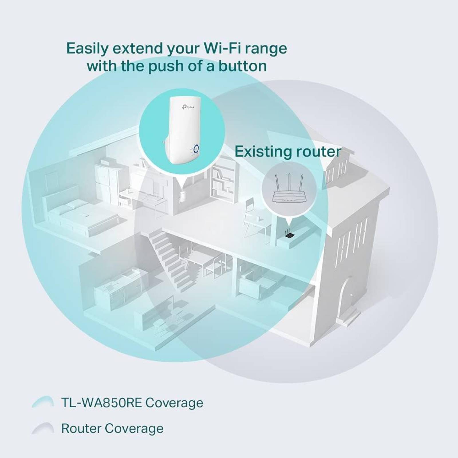 TP Link 300Mbps Extensor de rango Wi-Fi TL-WA850RE 