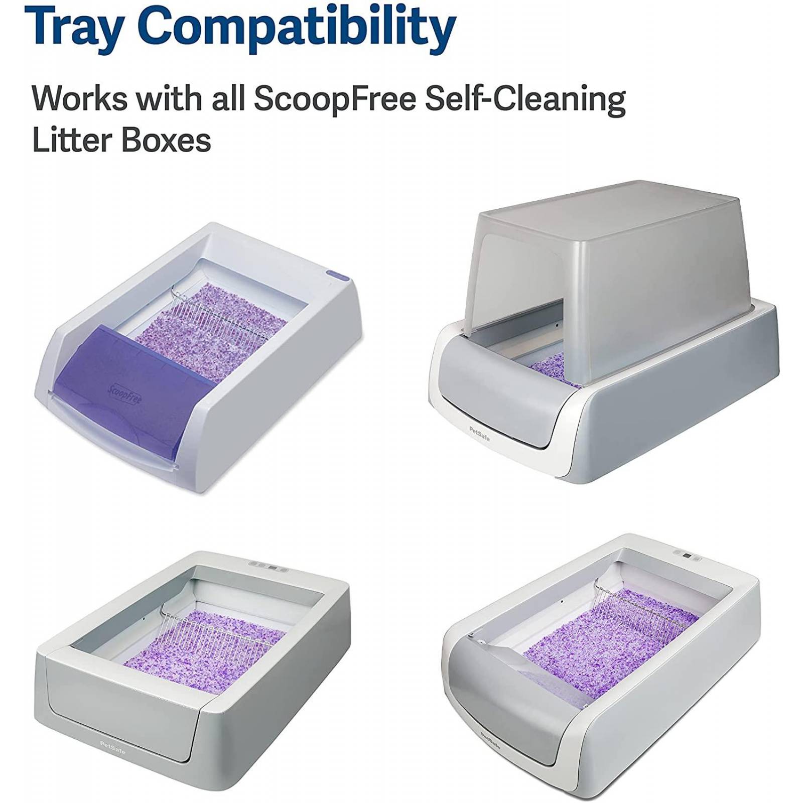 PetSafe ScoopFree - Bandeja de Arena para Gatos autolimpiante con Cristales de Lavanda, Paquete de 3 