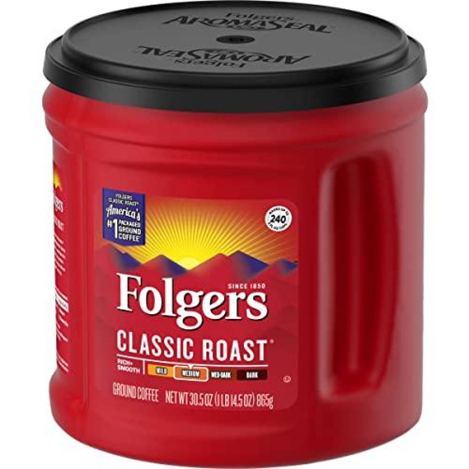 Folgers Café tostado clásico, lata de 865 gr