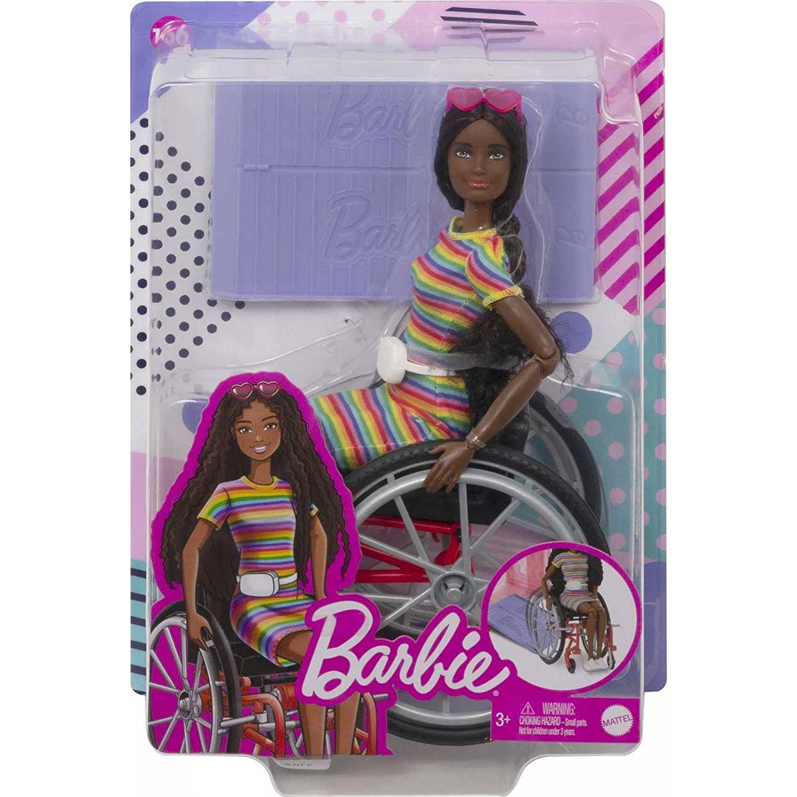 Barbie Fashionistas - Muñeca #166 con silla de ruedas 