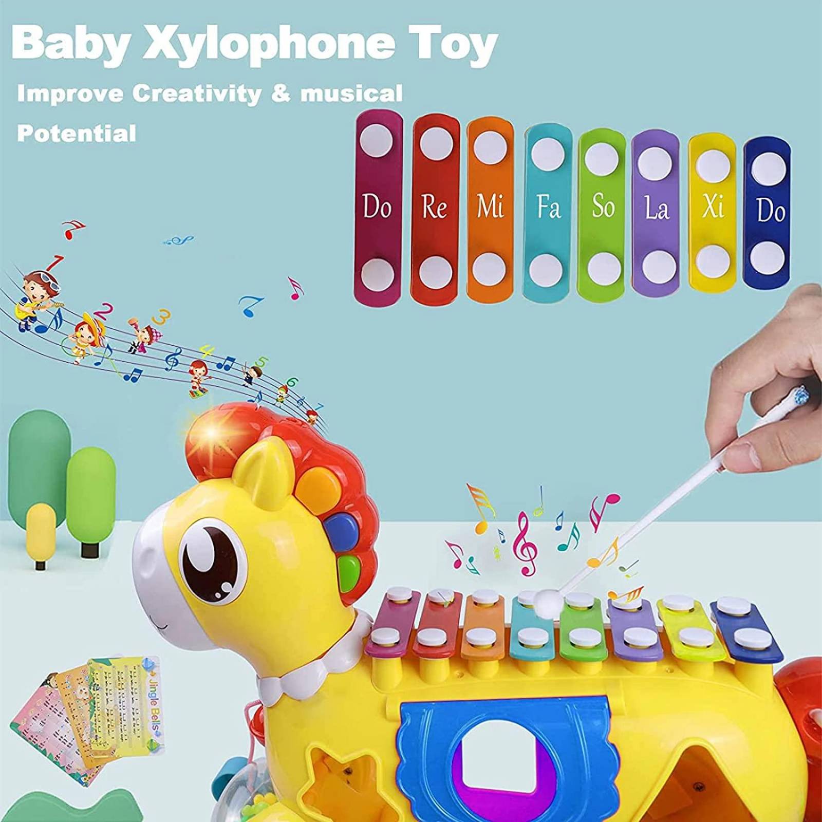 STOTOY Juguetes musicales para bebés. Pony 