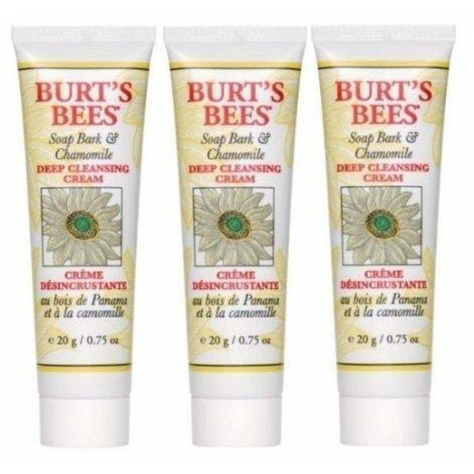 Burt 's Bees Crema de limpieza profunda de jabón de corteza y manzanilla . (3 pack) 