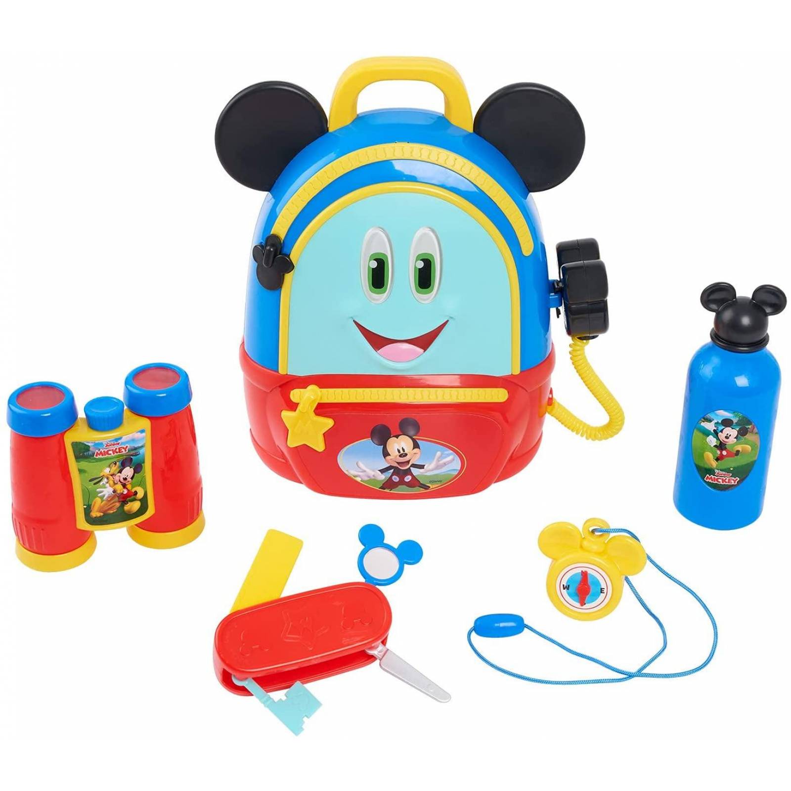 Mochila Disney Junior Mickey Mouse Funhouse Adventures de 5 piezas con luces y accesorios de sonidos 