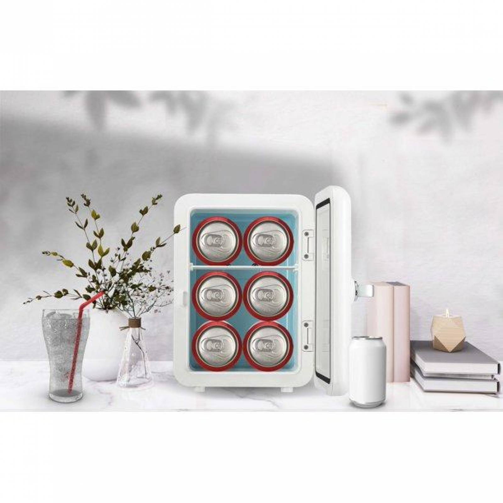 Frigidaire EFMIS137-WHITE Mini refrigerador, retro, 6 latas, blanco 