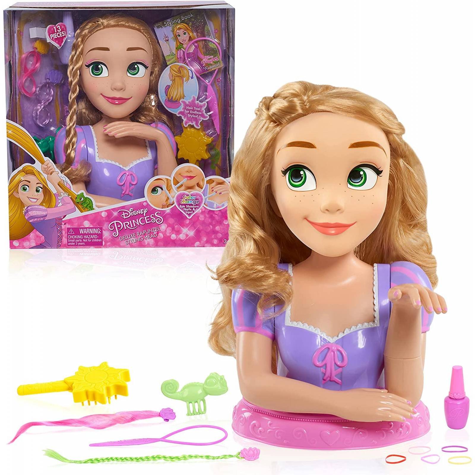 Disney Just Play - Cabezal de Rapunzel, 13 piezas 