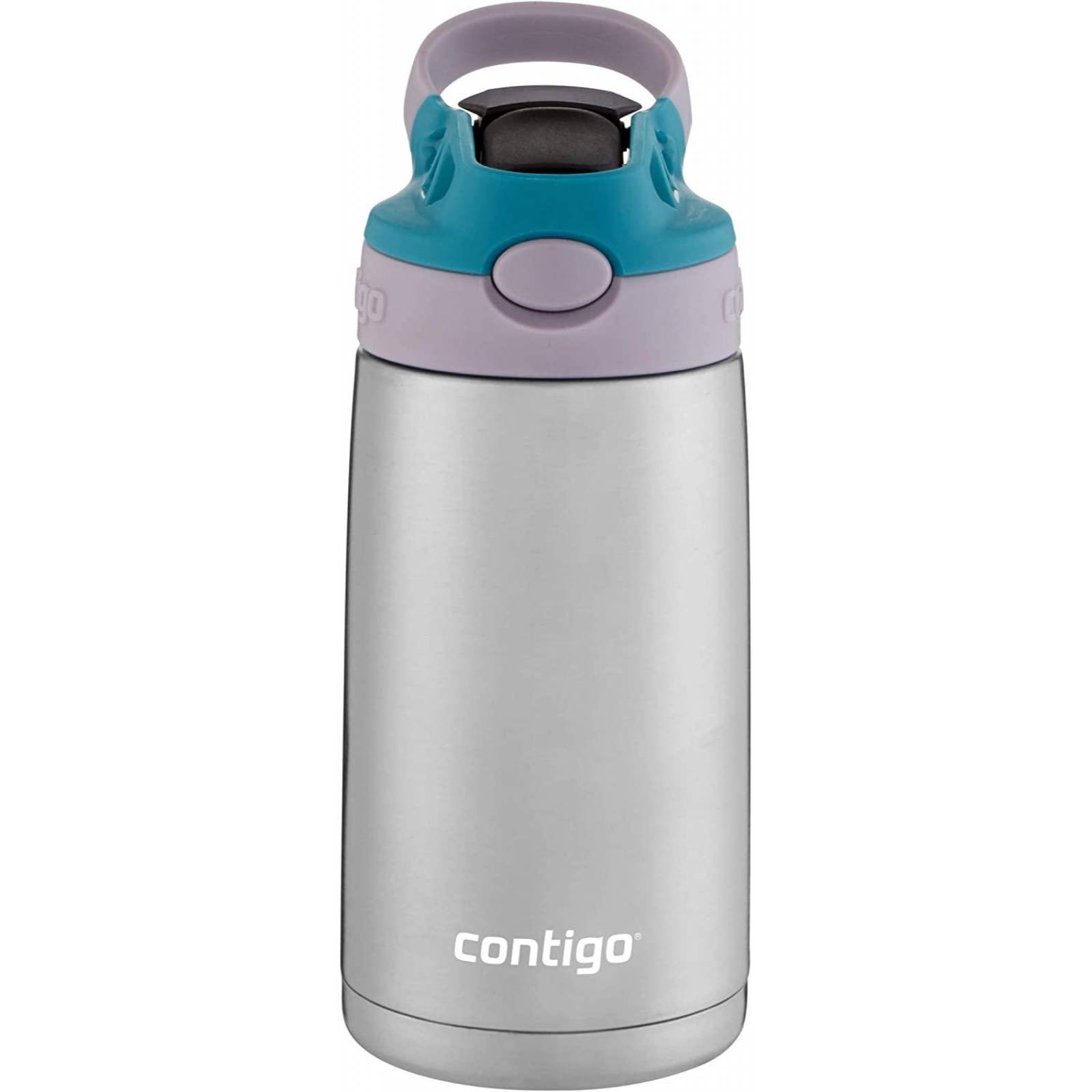 Contigo Kids Botella de agua de acero inoxidable con AUTOSPOUT, 13 oz, Taro & Juniper