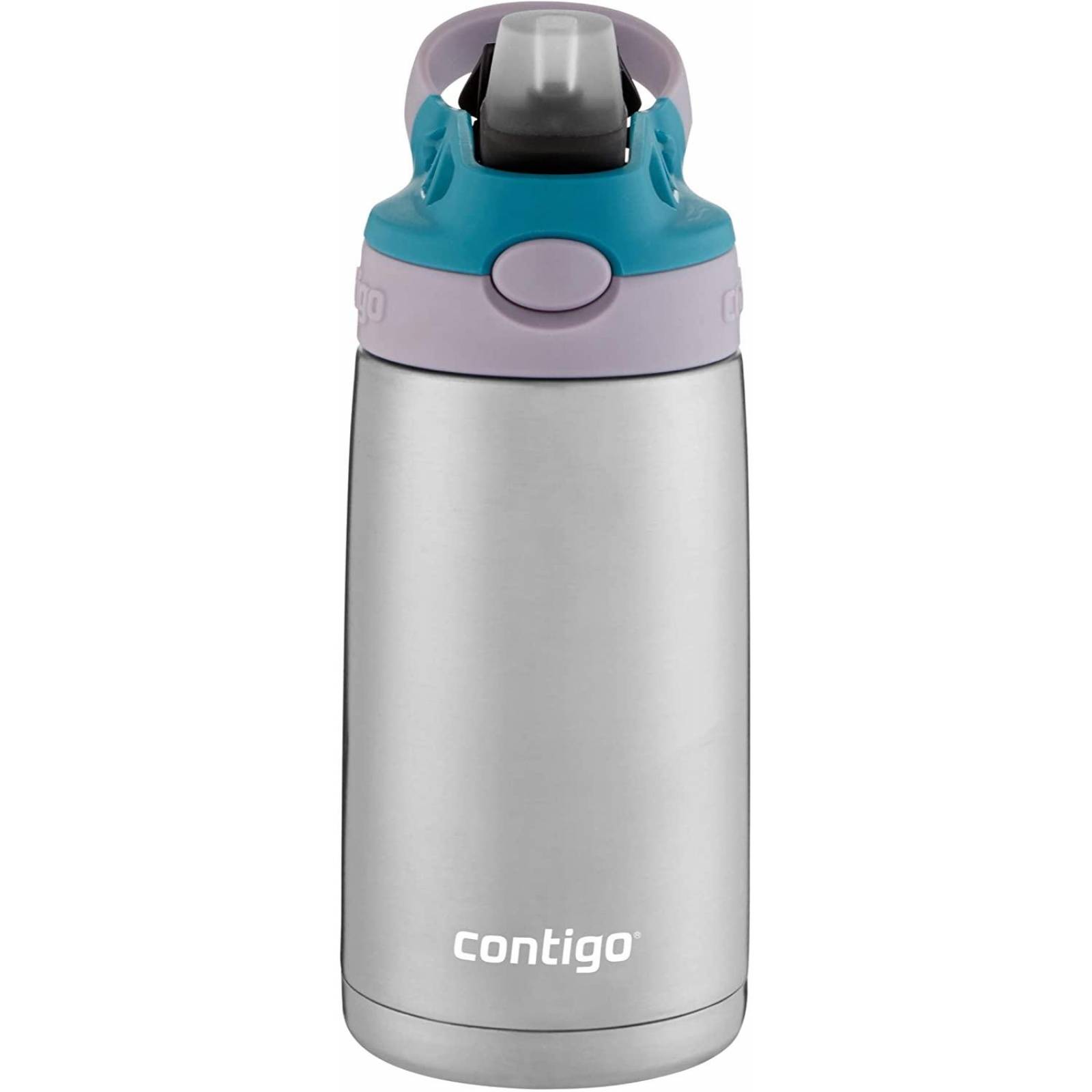 Contigo Kids Botella de agua de acero inoxidable con AUTOSPOUT, 13 oz, Taro & Juniper
