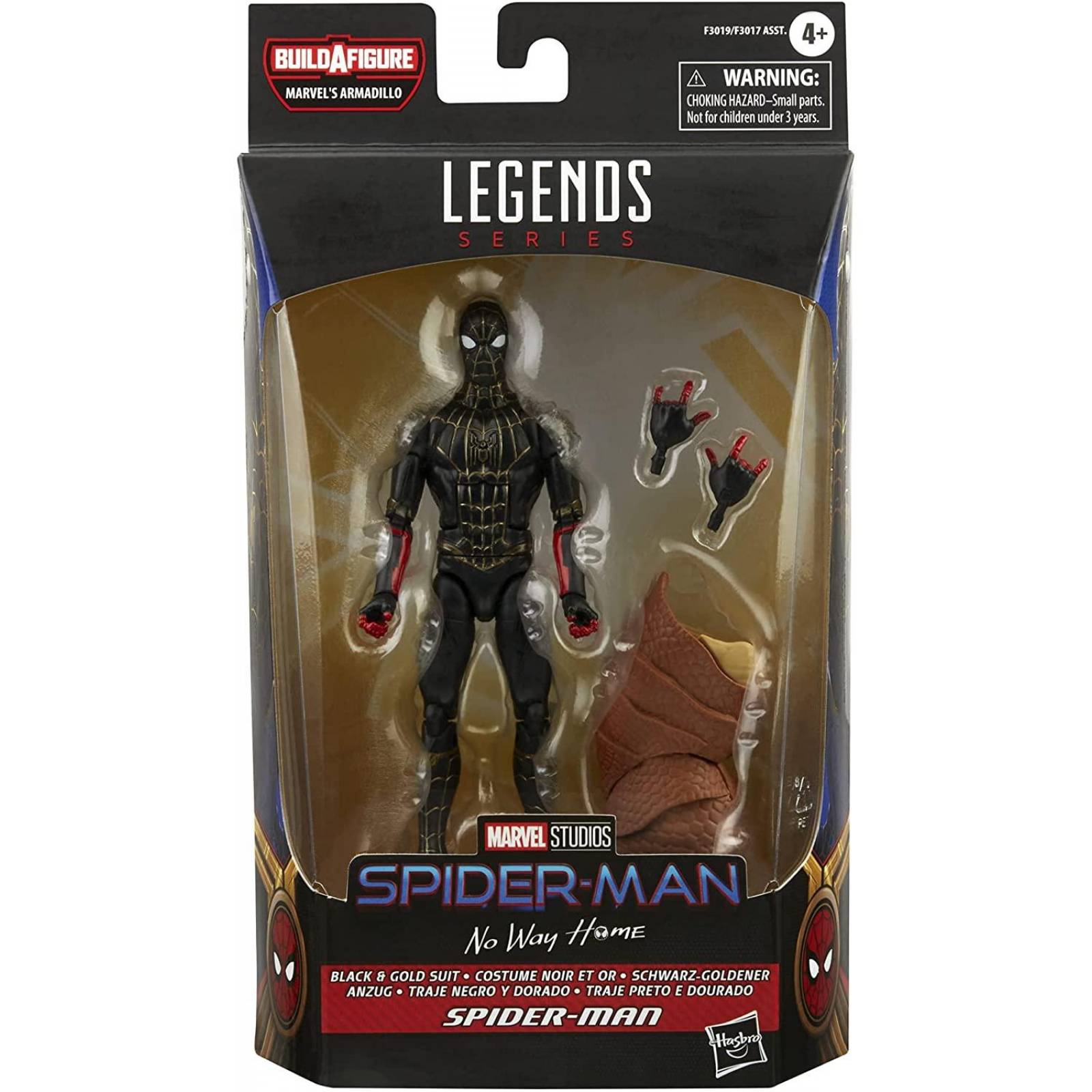 Spider-Man Marvel Legends Series Traje negro y dorado Figura de acción 6 pulgadas 