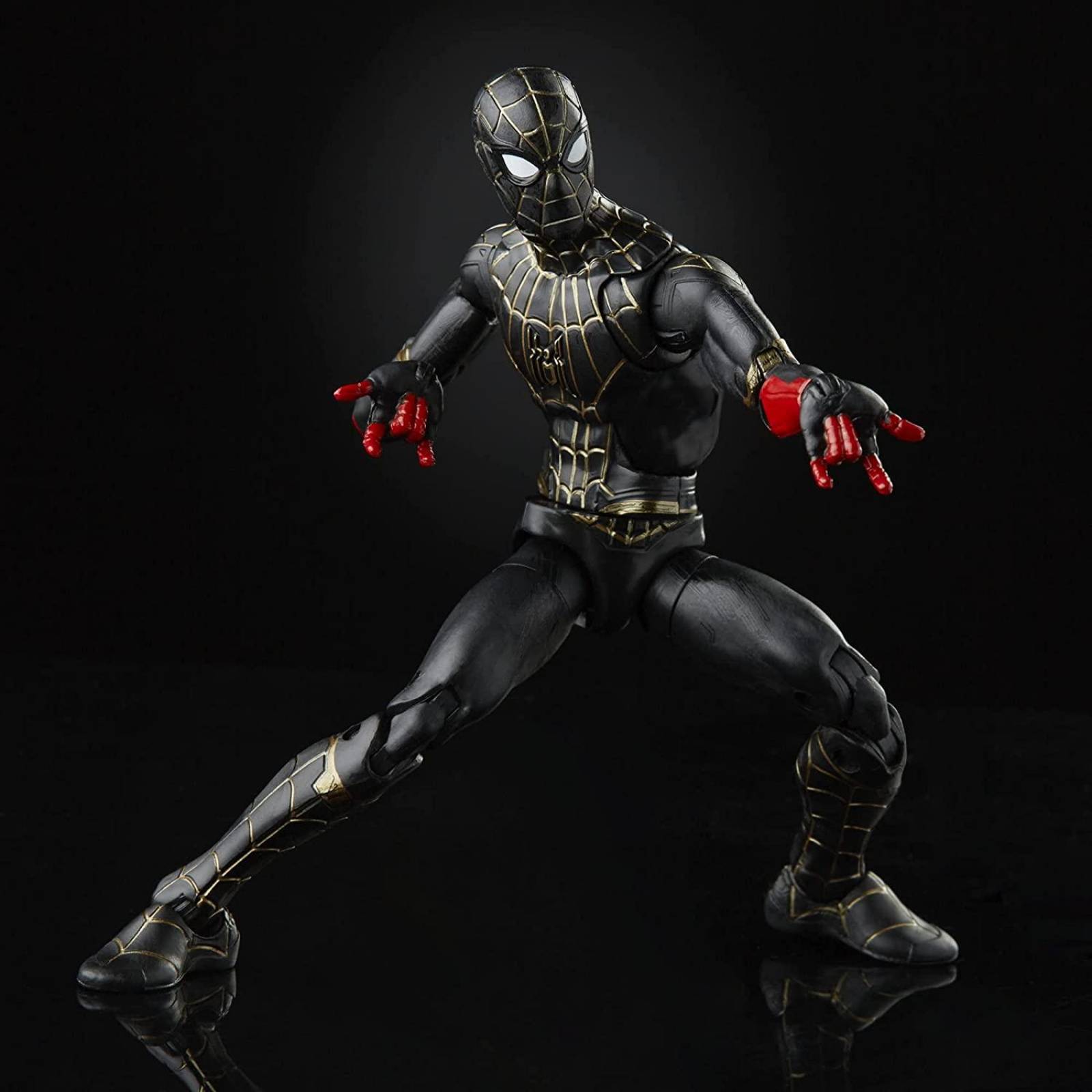 Spider-Man Marvel Legends Series Traje negro y dorado Figura de acción 6 pulgadas 