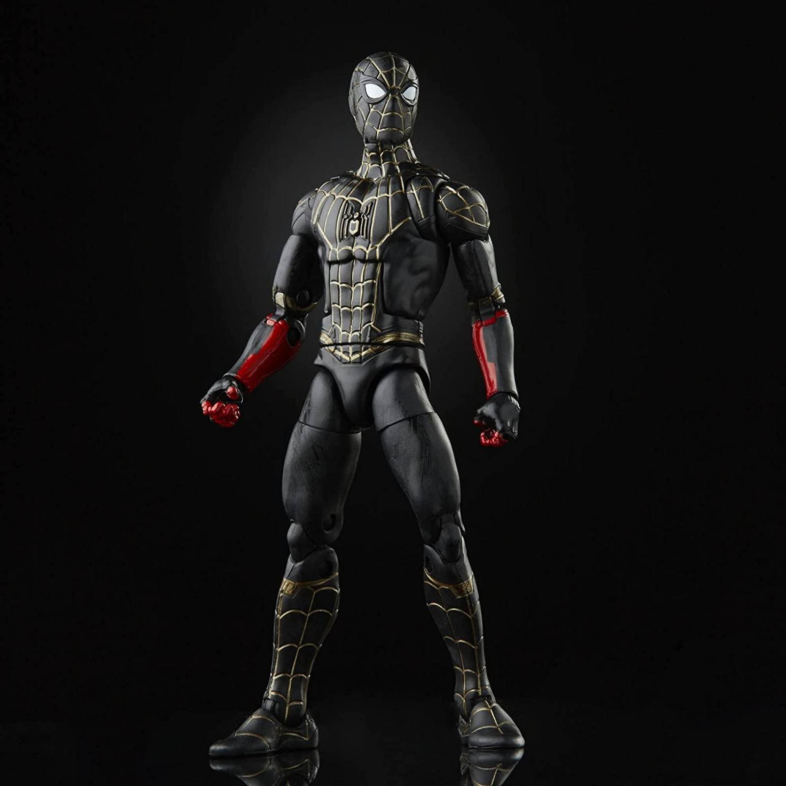 Spider-Man Marvel Legends Series Traje negro y dorado Figura de acción 6 pulgadas 