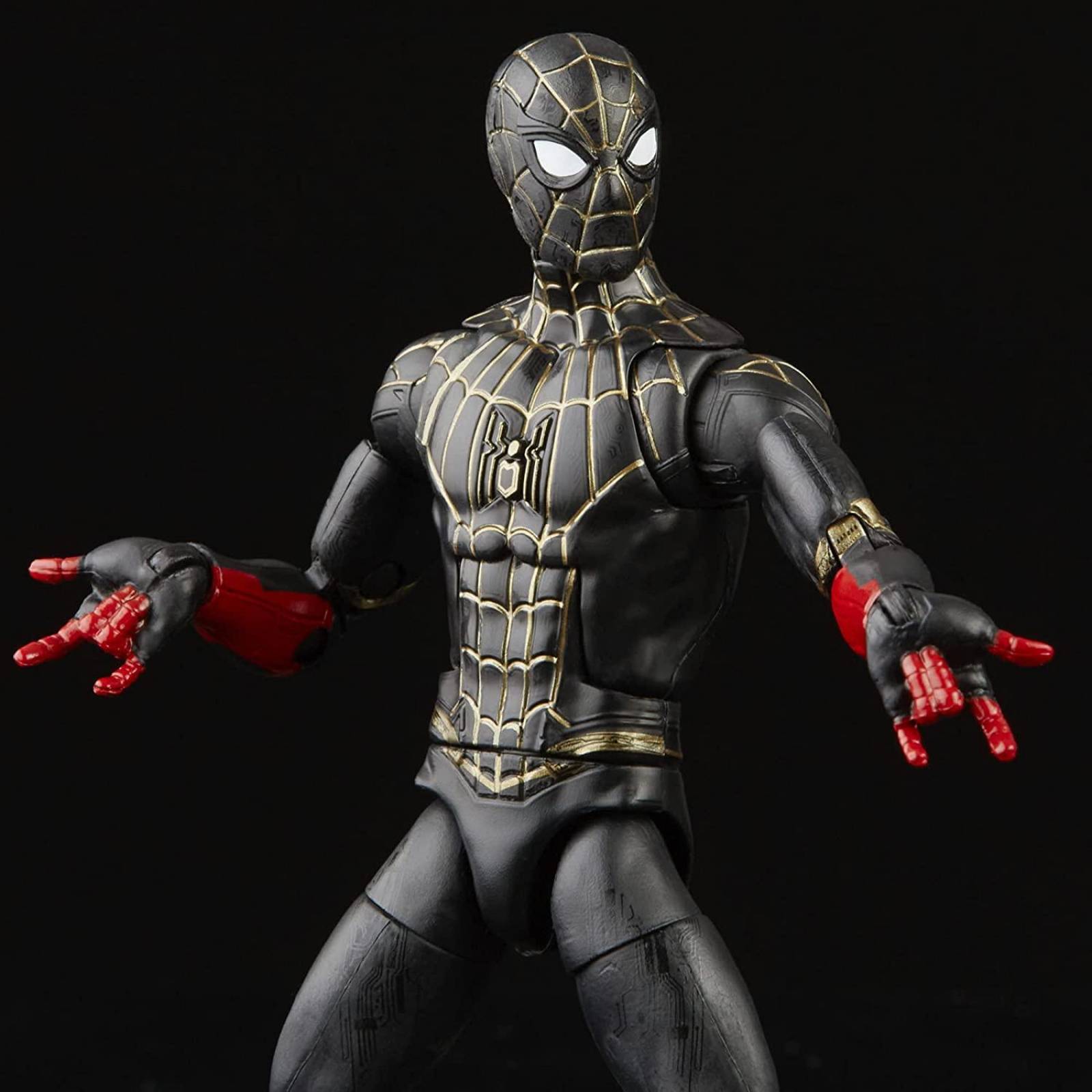 Spider-Man Marvel Legends Series Traje negro y dorado Figura de acción 6 pulgadas 