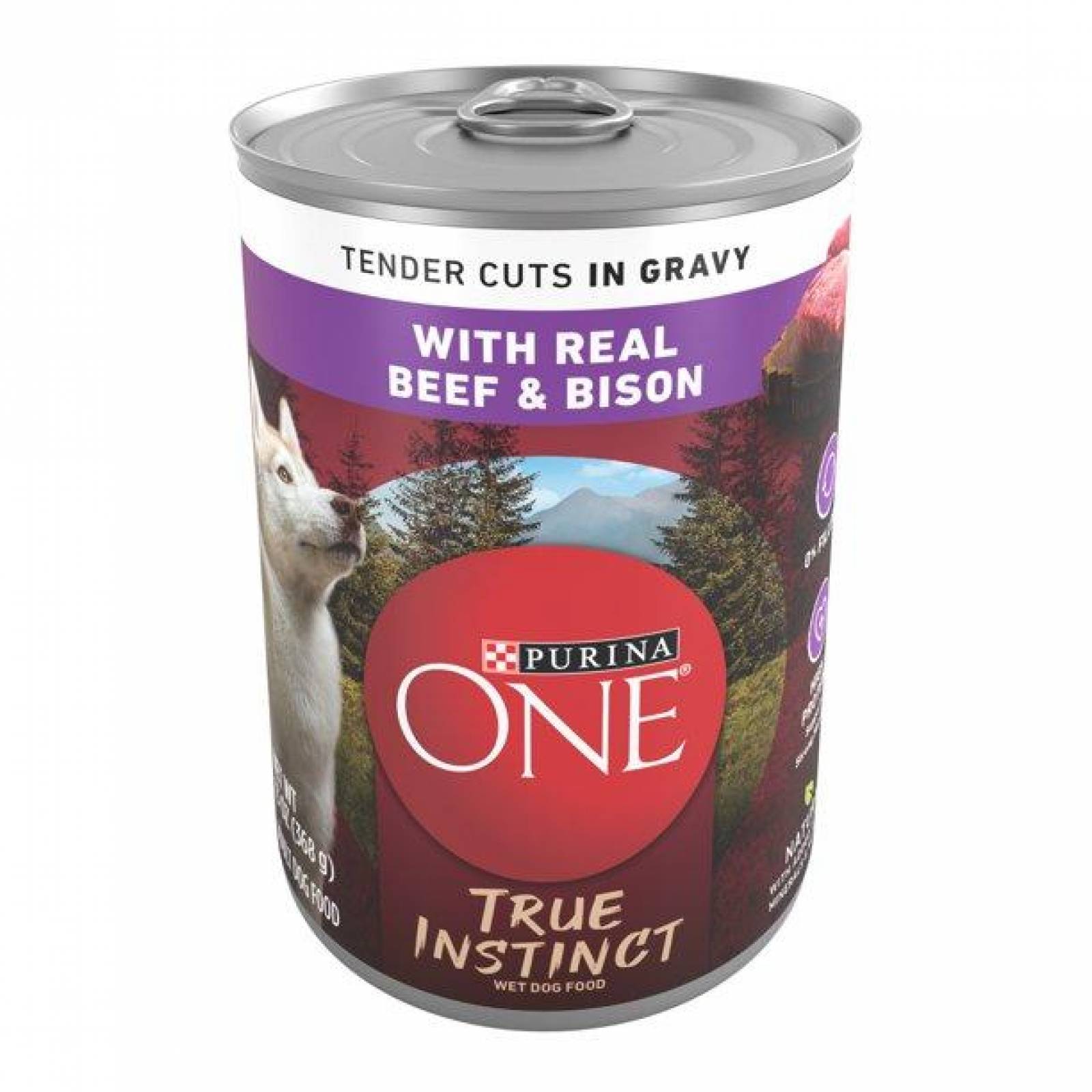 ( 12 latas) Purina ONE Natural Wet Dog Food, SmartBlend Beef & Bison 