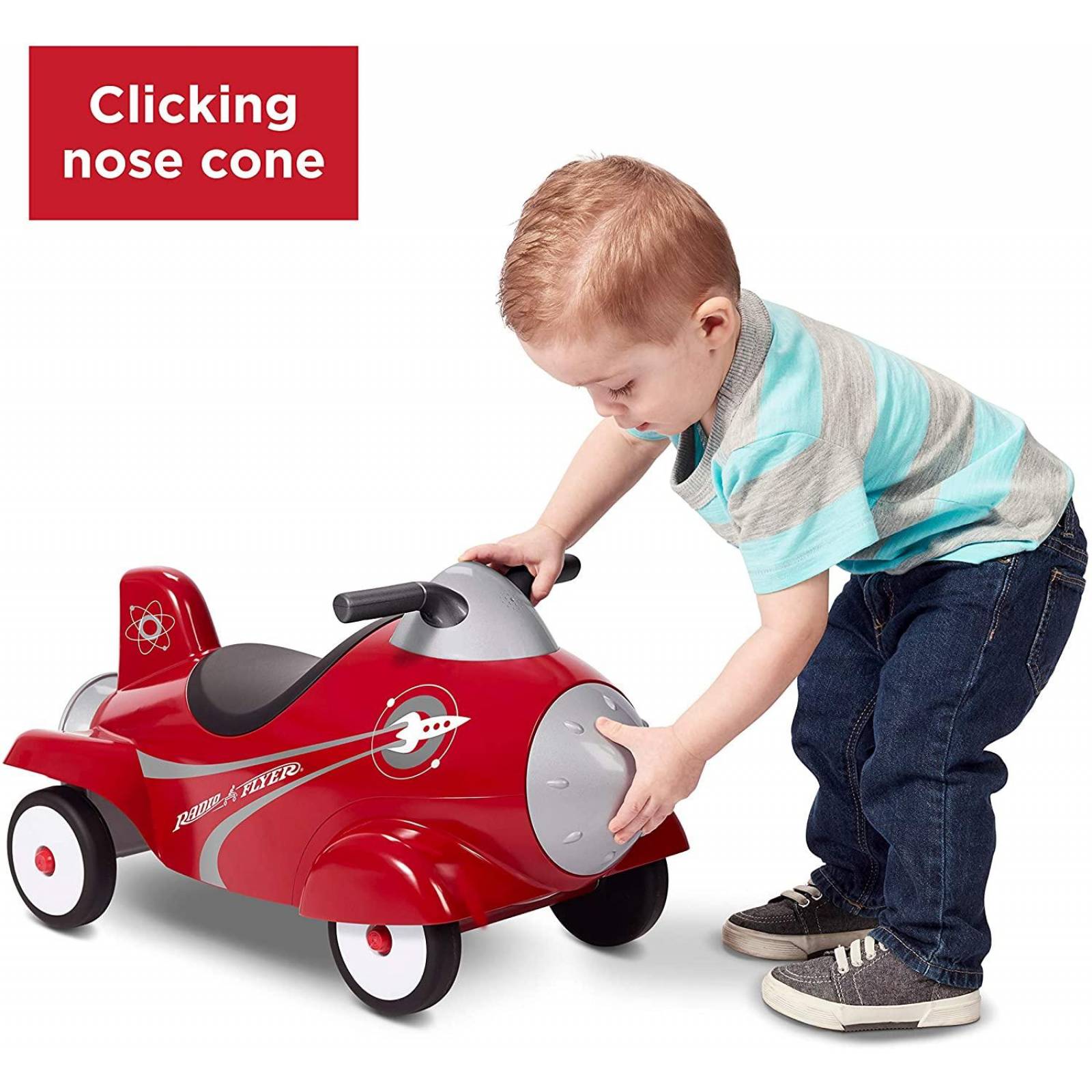 Radio Flyer Retro Rocket. Carro de niños para montar con luces y sonidos