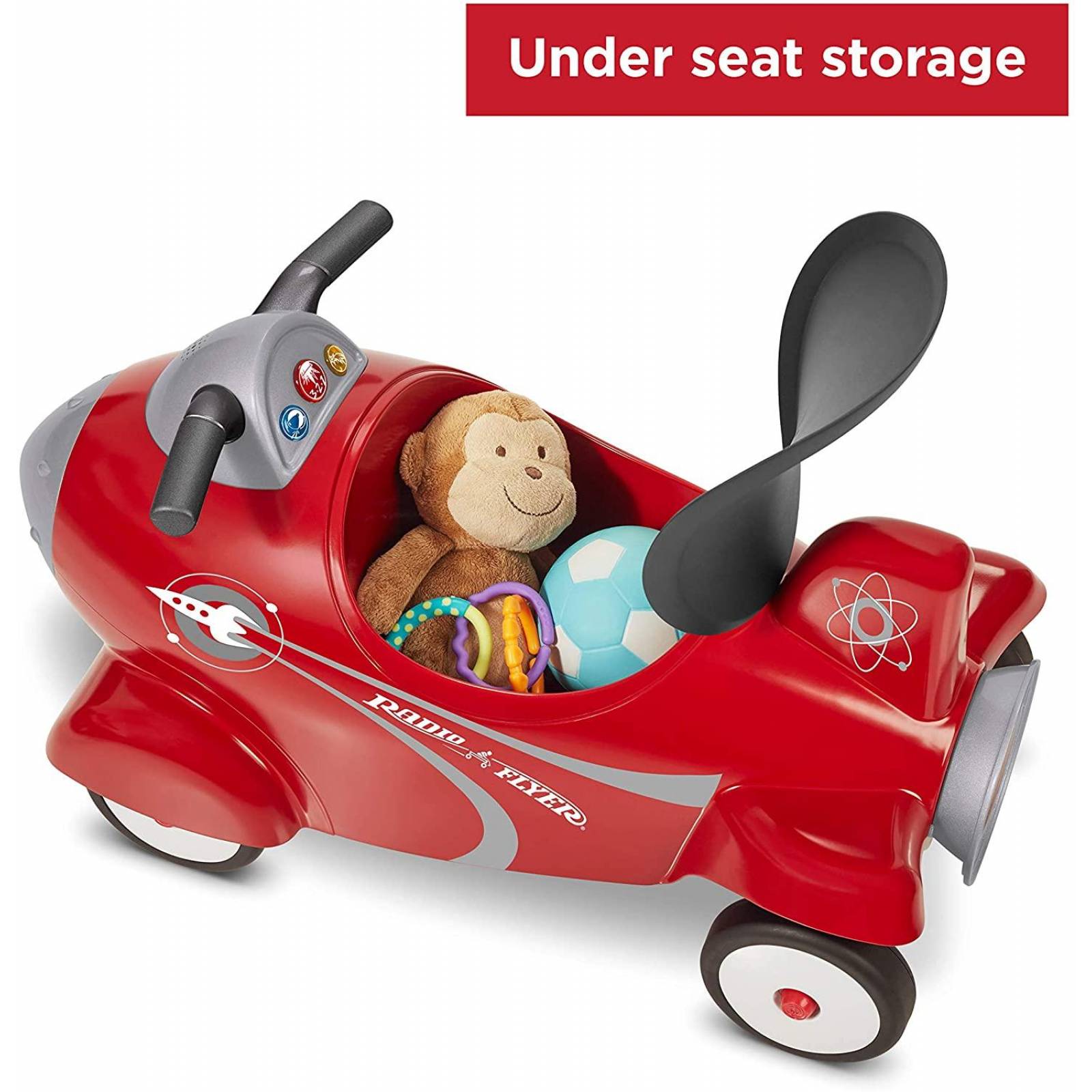 Radio Flyer Retro Rocket. Carro de niños para montar con luces y sonidos