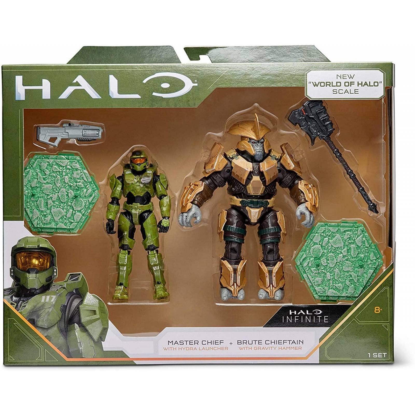Halo 4" World of Halo" Master Chief vs. Brute Chieftain. Paquete de dos figuras 