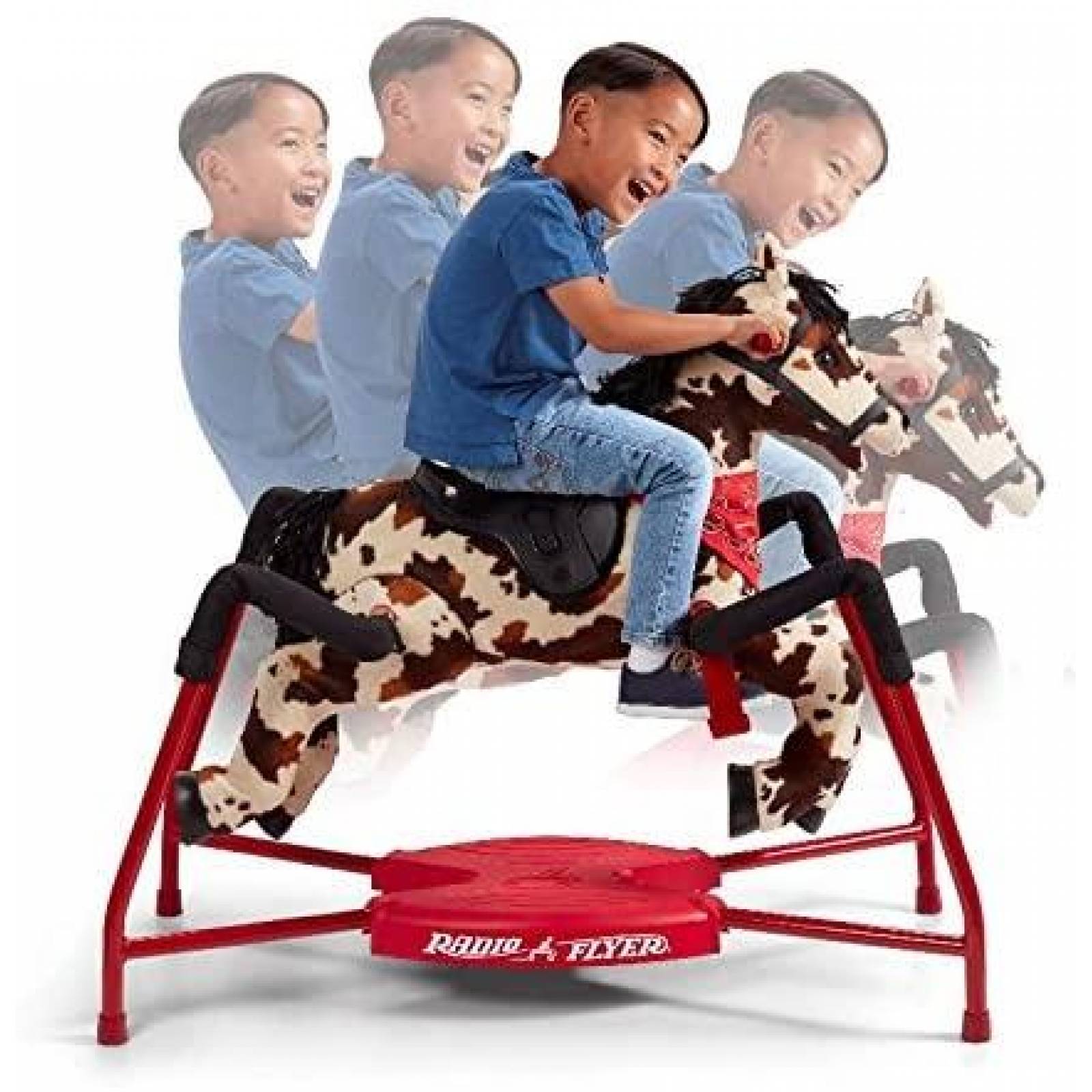 Radio Flyer Caballo de montar interactivo de peluche, pinto 
