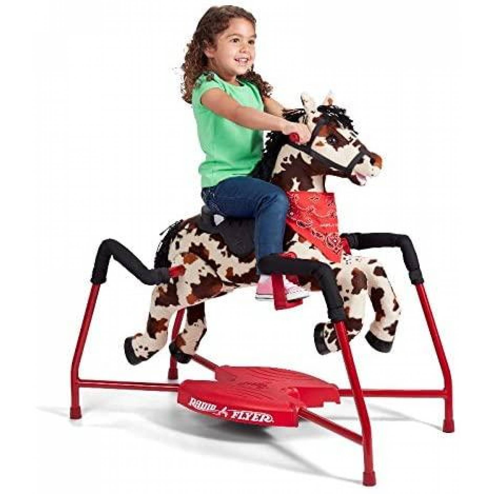 Radio Flyer Caballo de montar interactivo de peluche, pinto 