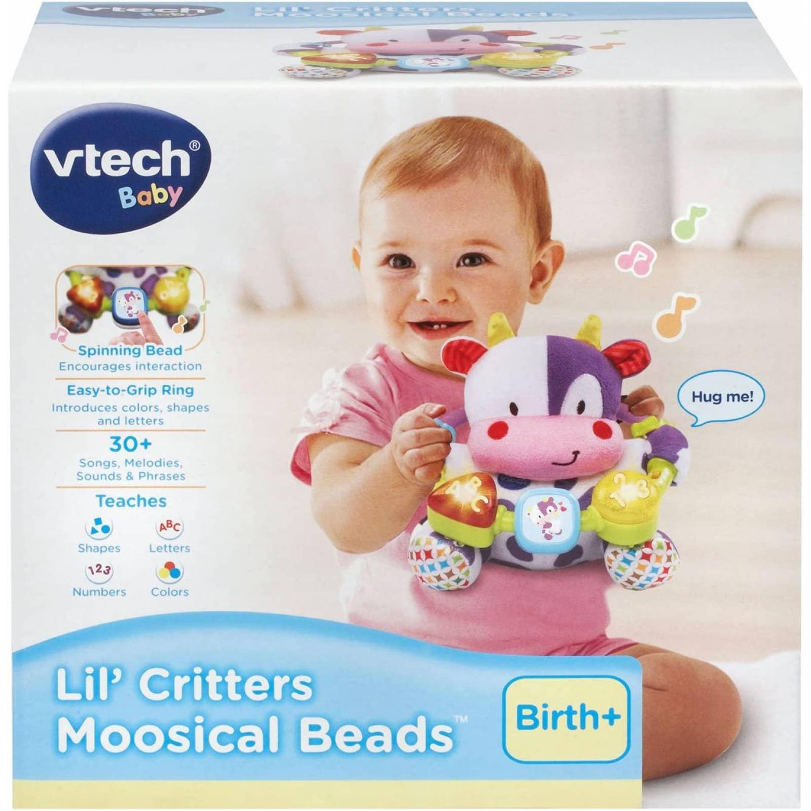 VTech Baby Lil 'Critters - Vaca Peluche con cuentas musicales, púrpura 