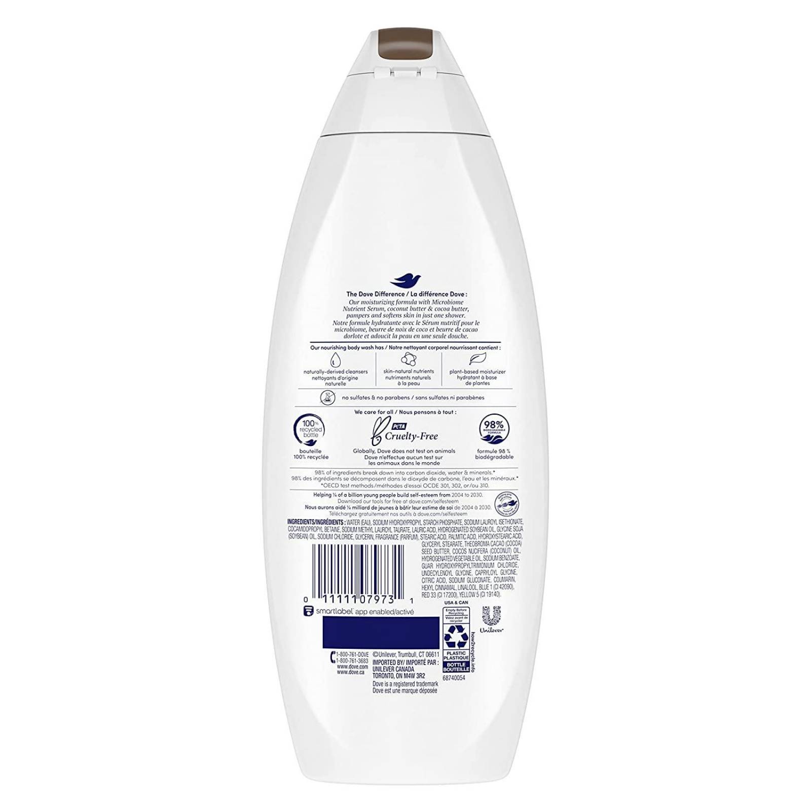 Dove Restoring Body Wash con manteca de coco y cacao, 22oz 