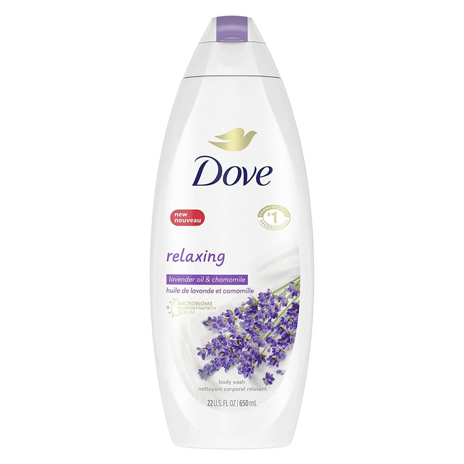 Dove Relaxing Body Wash, aceite de lavanda y manzanilla 