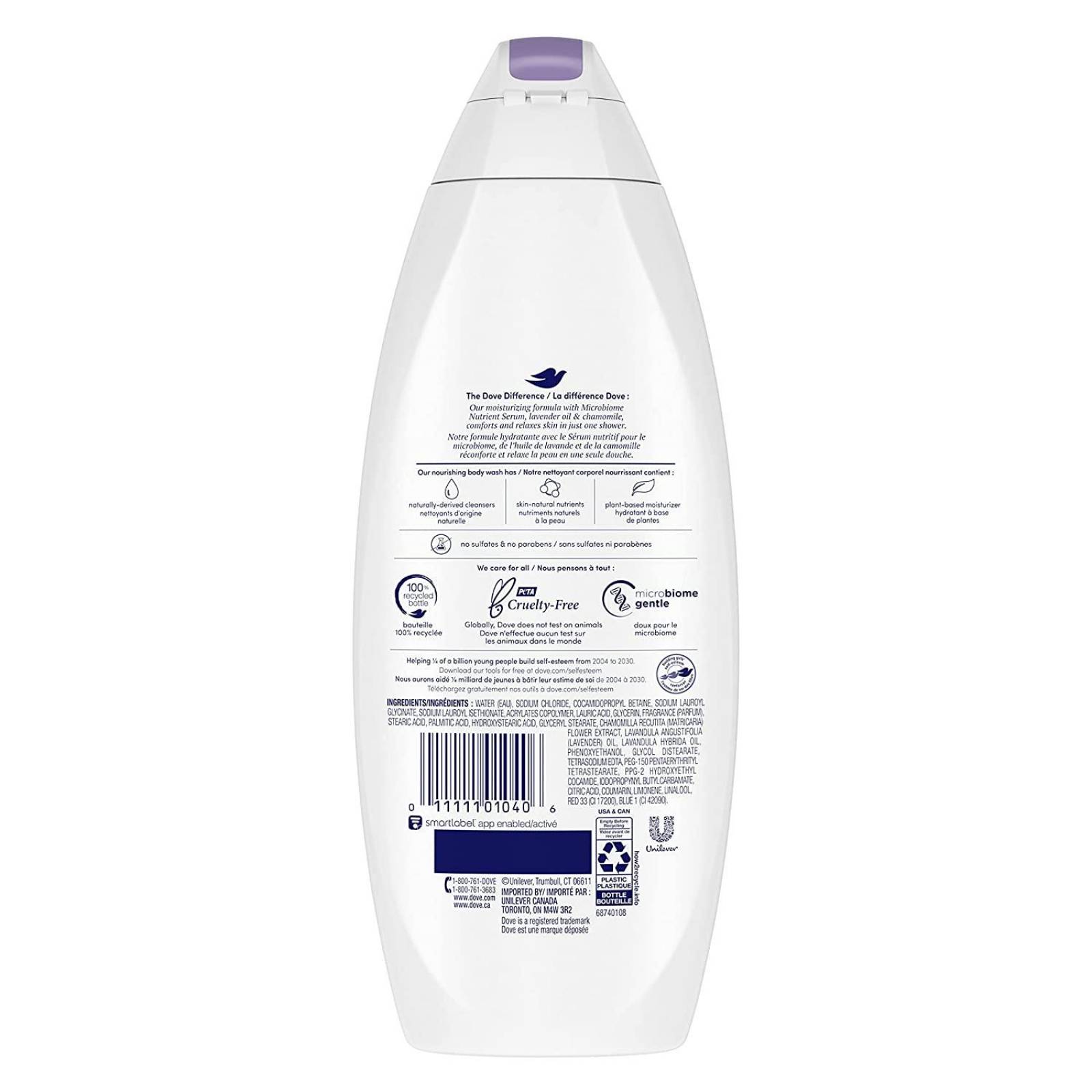 Dove Relaxing Body Wash, aceite de lavanda y manzanilla 