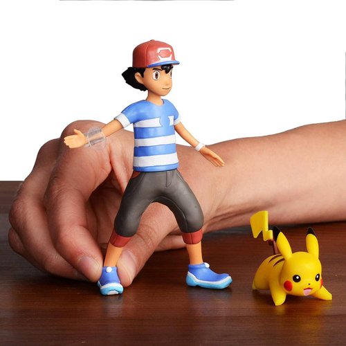 Pokemon Figura de Acción Ash 4.5 in y Pikachu 2in