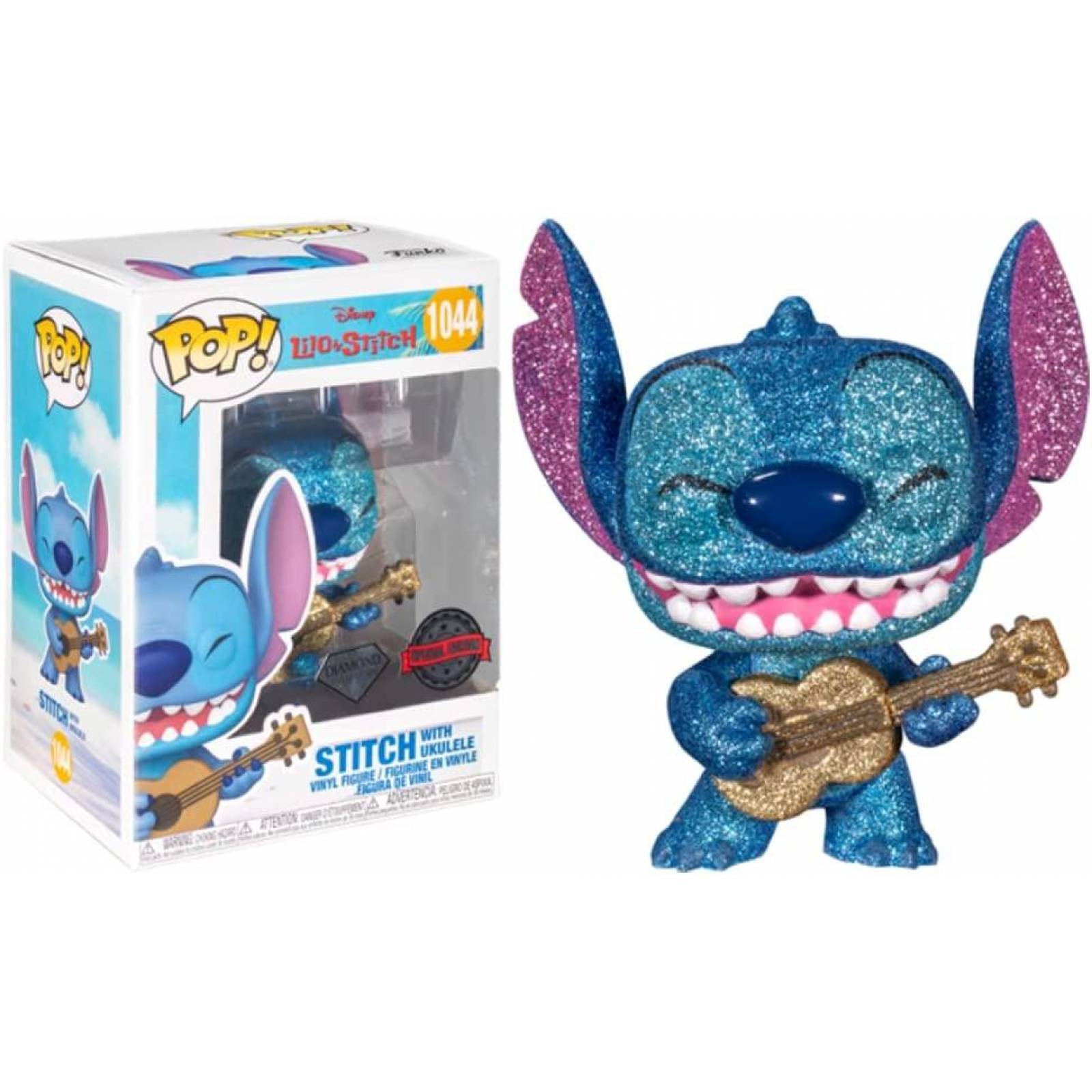 Disney Lilo & Stitch Stitch con Ukulele Diamond Glitter POP! #1044