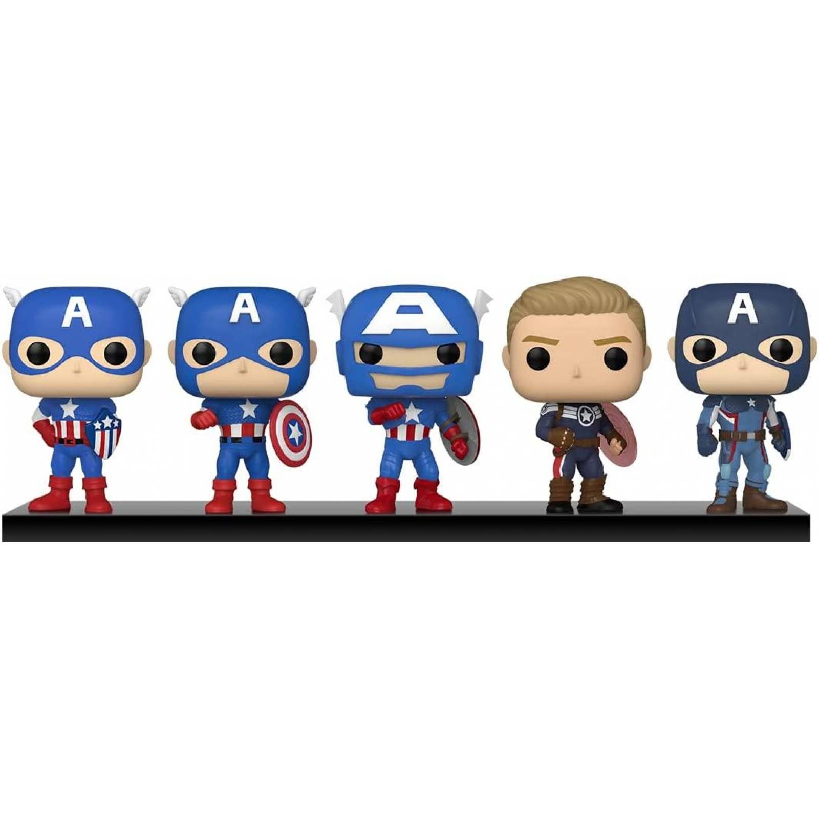 Funko Pop! Marvel: Año del Escudo- Capitán América a través de los años, 5 pack 