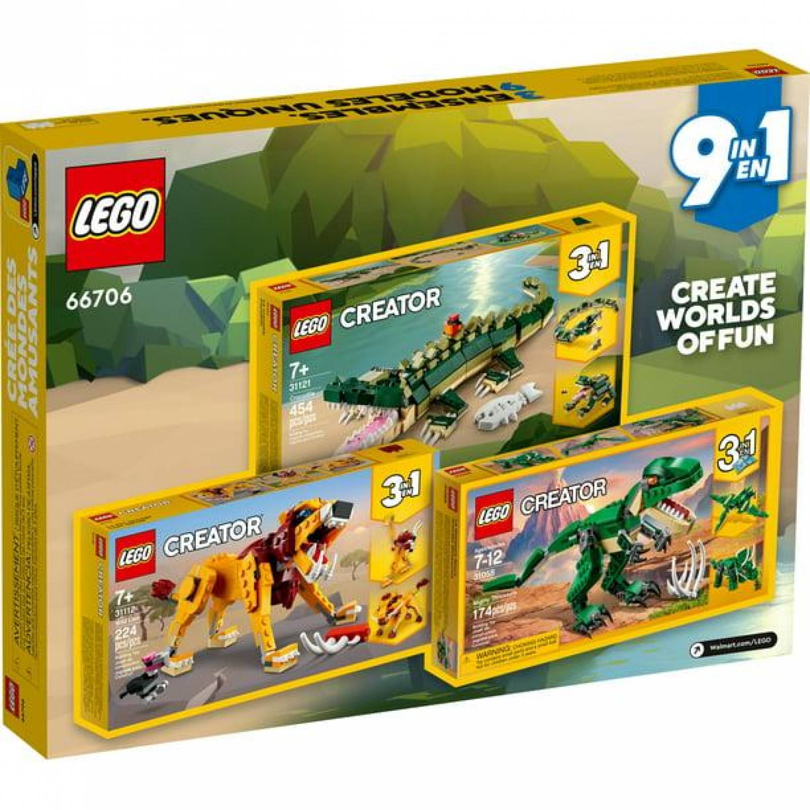 Lego Creator 66706 (Cocodrilo, Dinosaurio y León) 