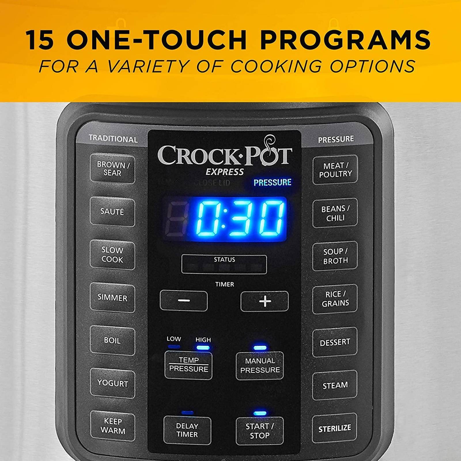 Crock-Pot 2097588 10-Qt. Express, acero inoxidable 