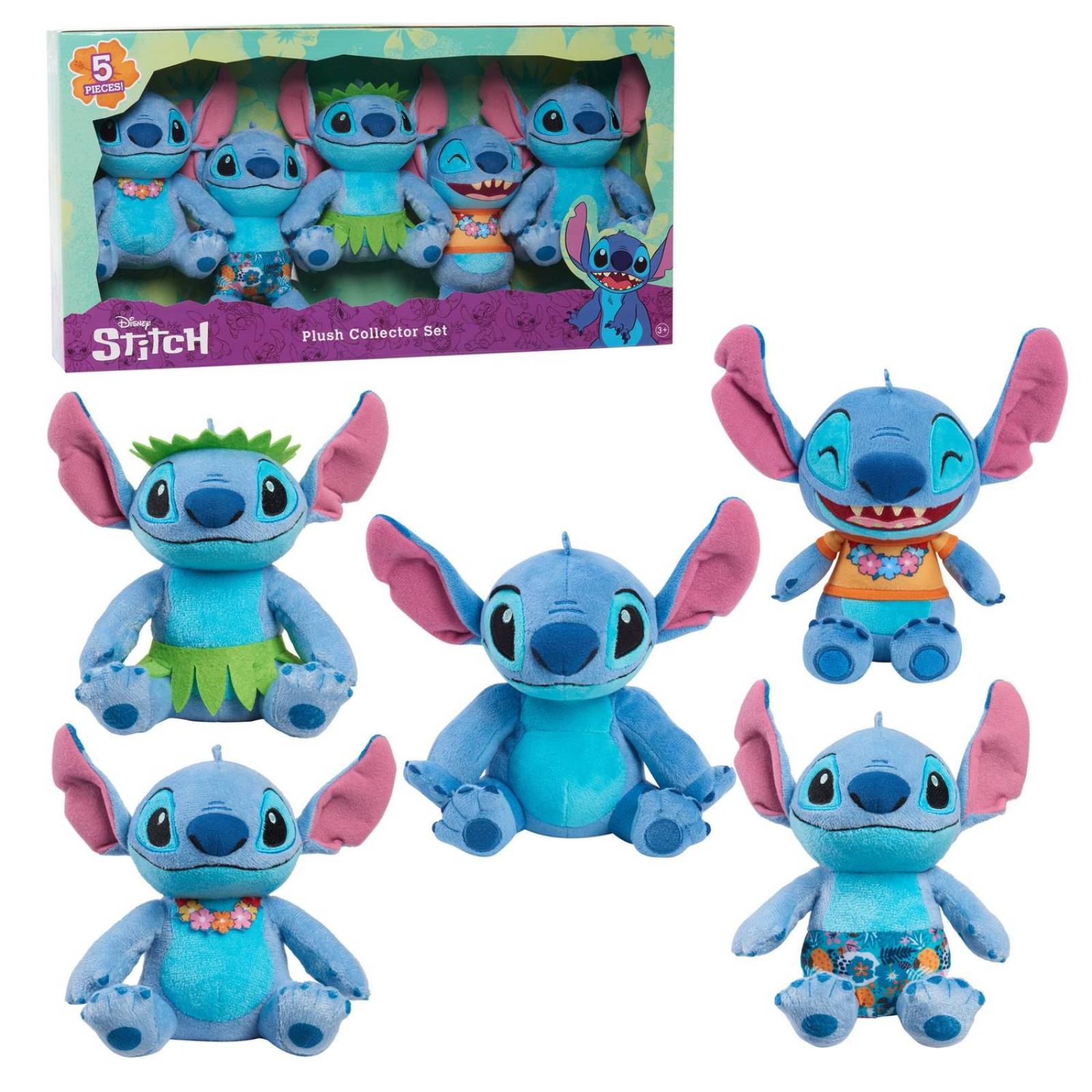 Just Play Disney Stitch, Set de peluches de pulgadas