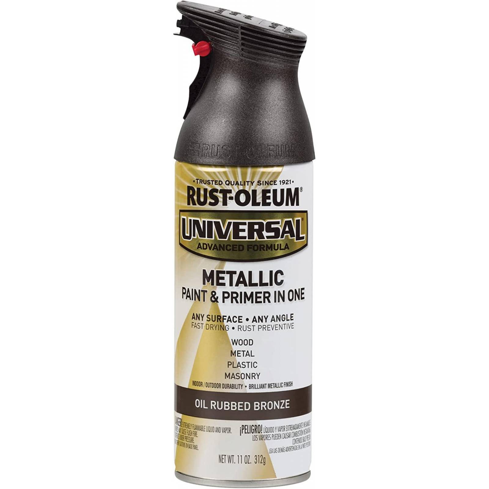 Rust-Oleum 249131 Pintura en aerosol universal para todas las superficies, 11 oz, bronce metálico 