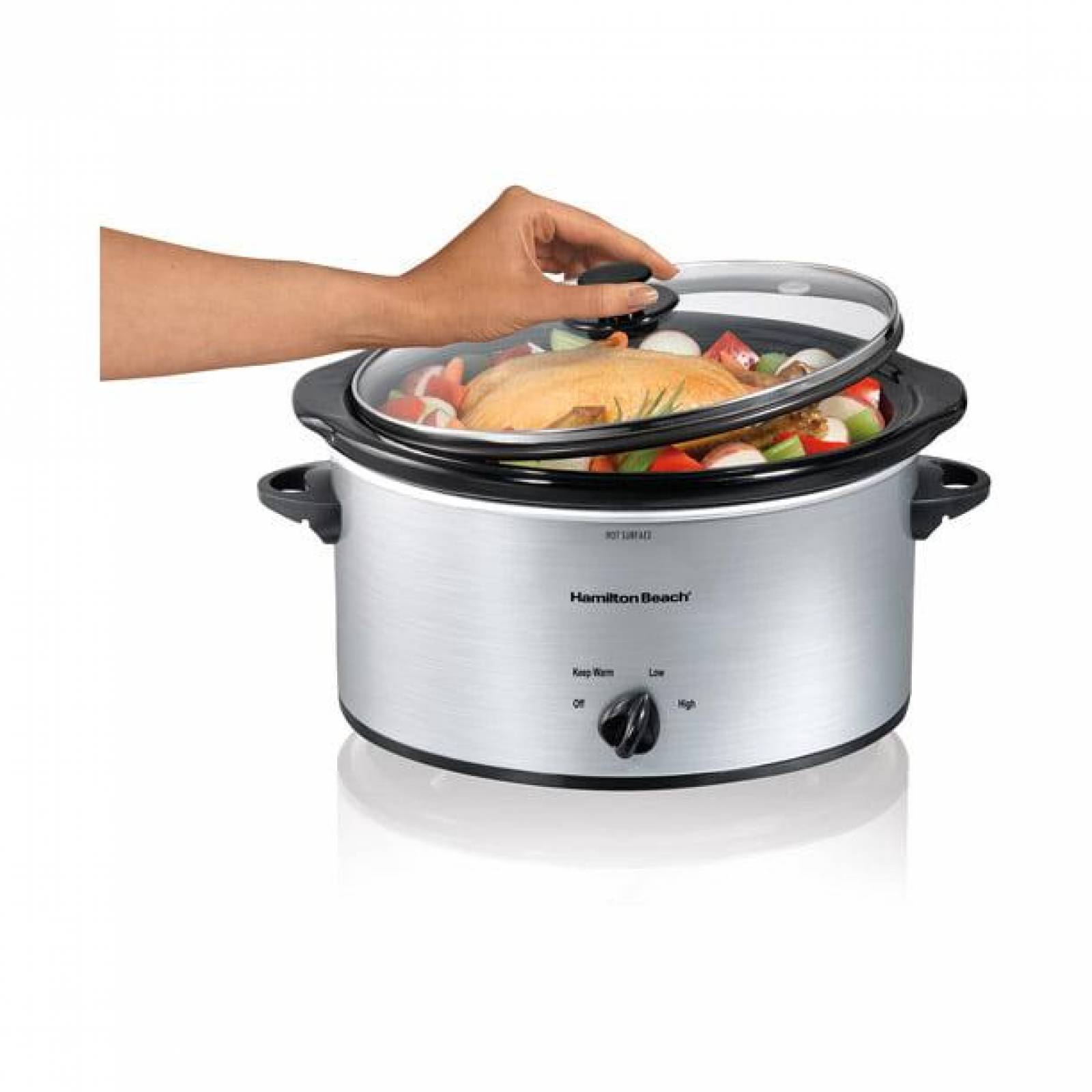 Hamilton Beach Olla de cocción lenta portátil de 5 cuartos 
