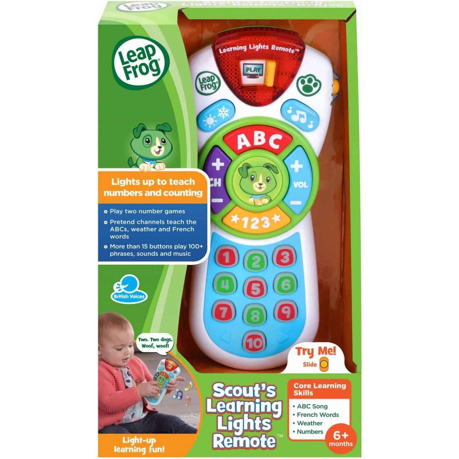LeapFrog Scout's Learning Lights Remote Deluxe - Luces de Aprendizaje remotas, Color Verde 