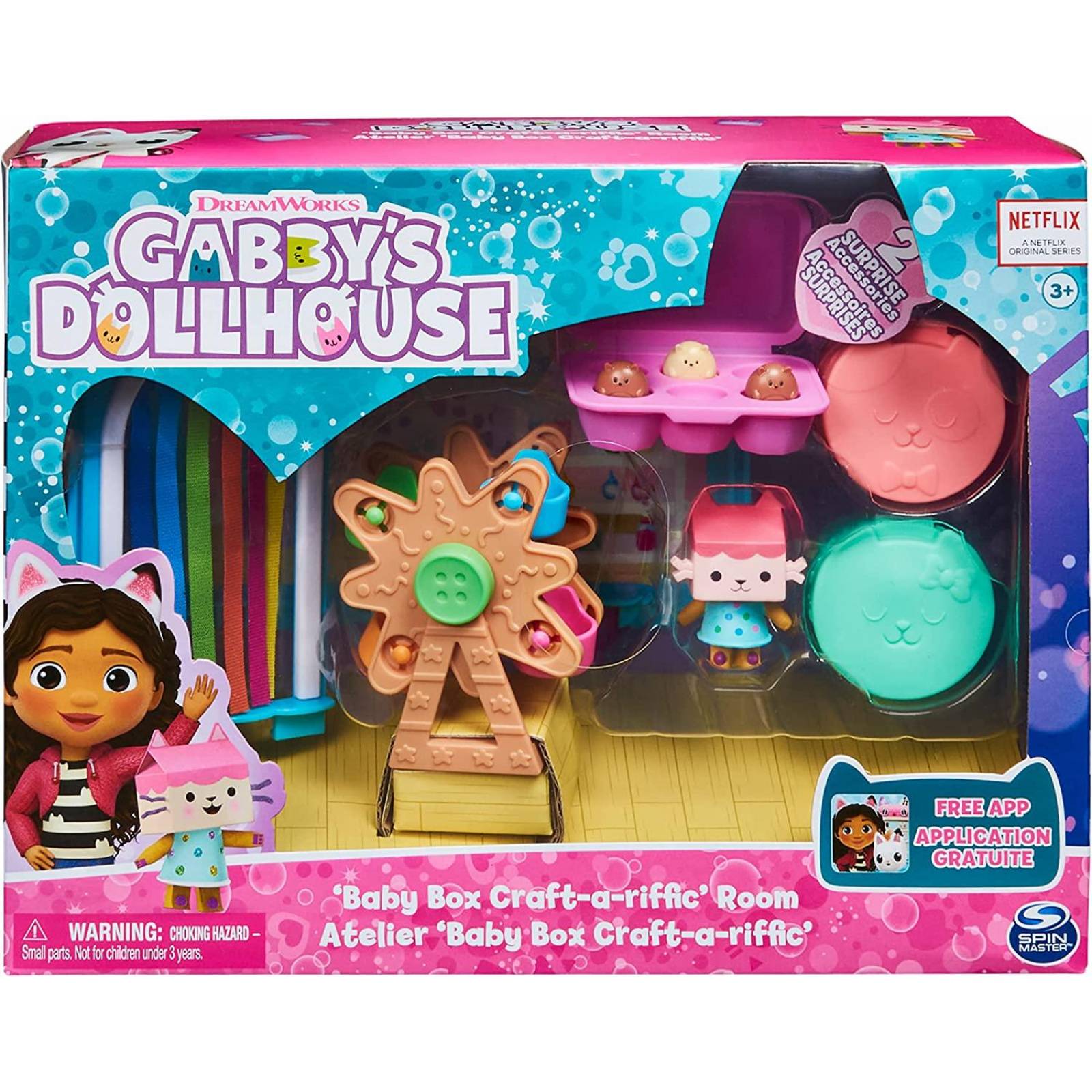 Gabby's Dollhouse, Baby Box Cat Craft-A-Riffic Habitación con Figura 