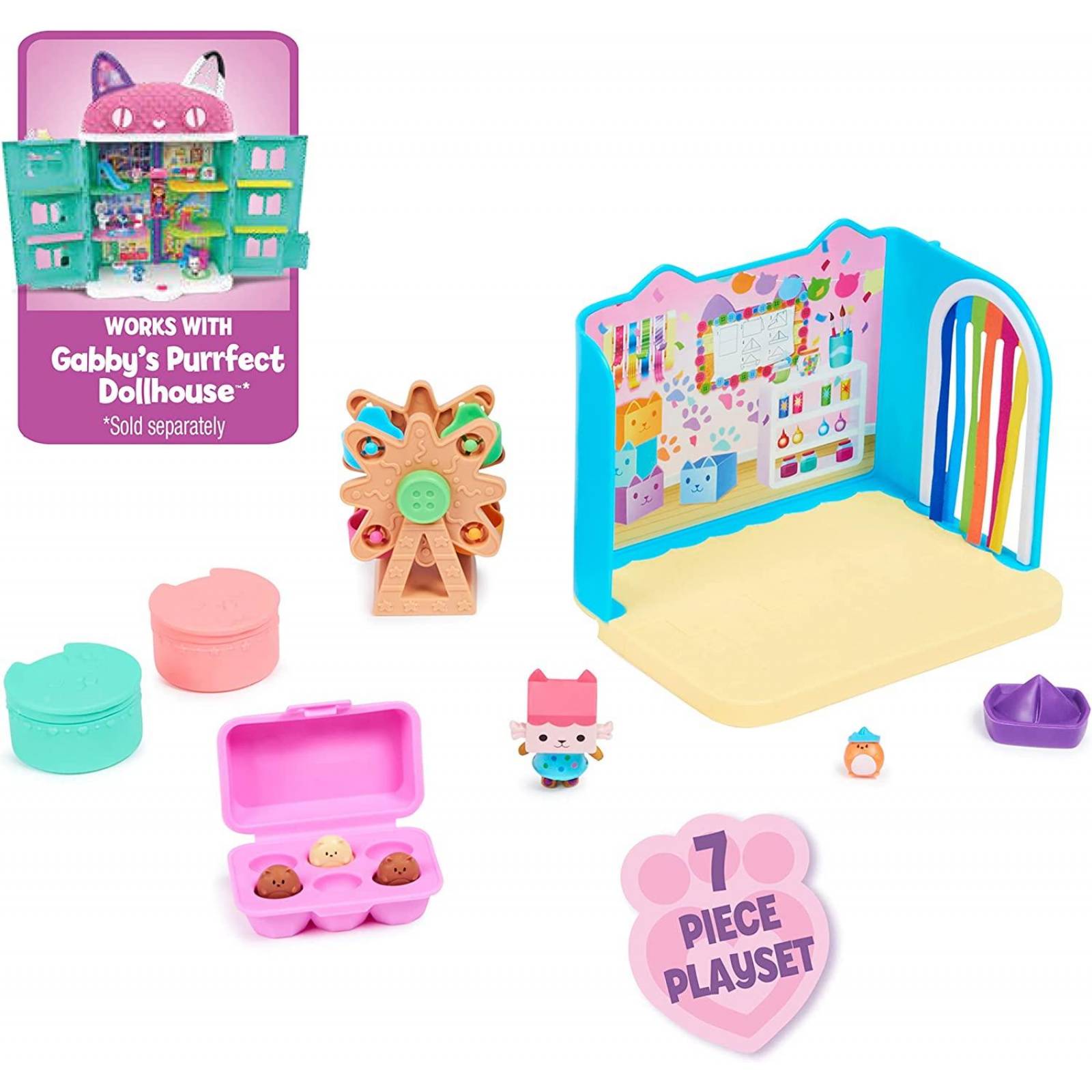 Gabby's Dollhouse, Baby Box Cat Craft-A-Riffic Habitación con Figura 