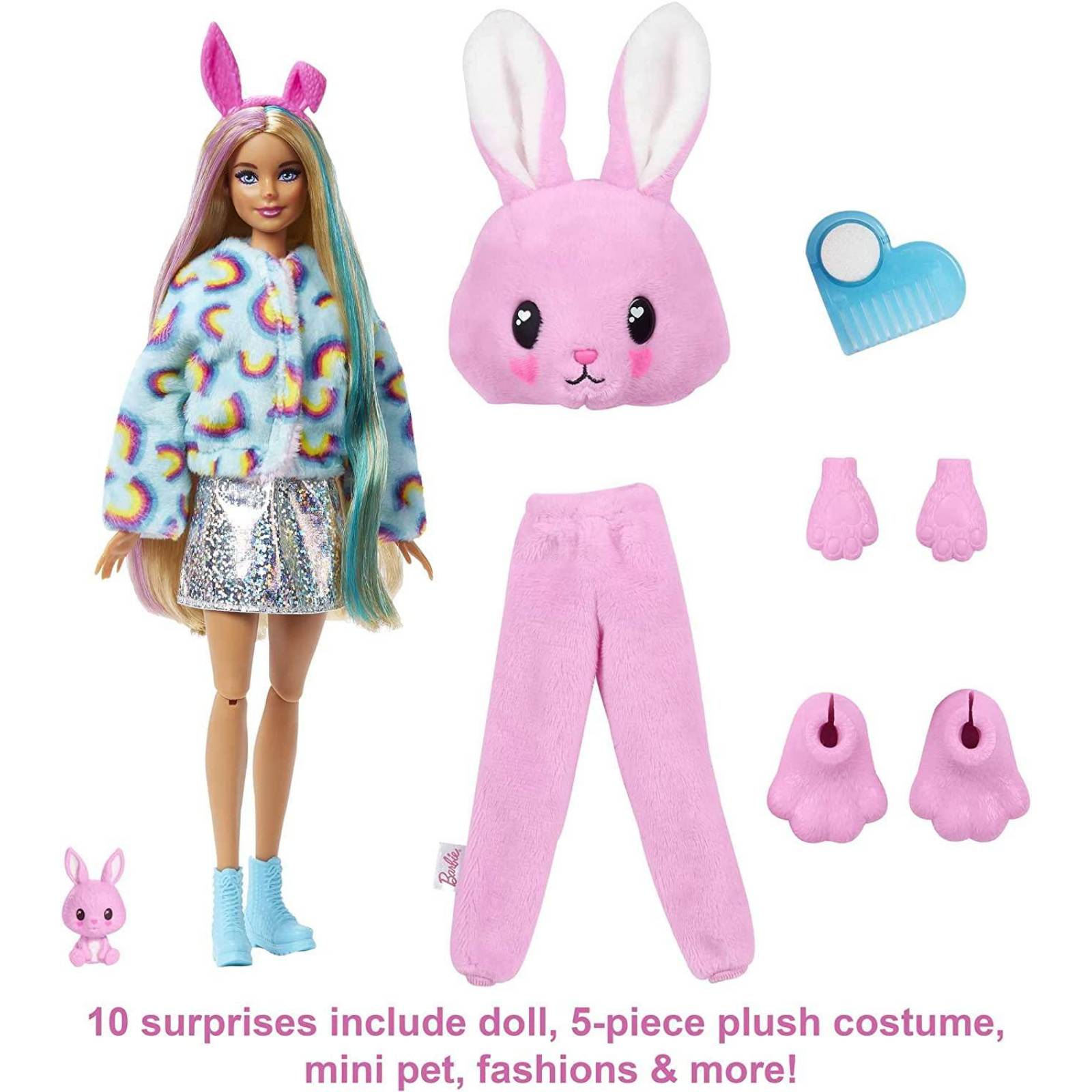 Barbie Cutie Reveal - Muñeca con disfraz de peluche y 10 sorpresas 