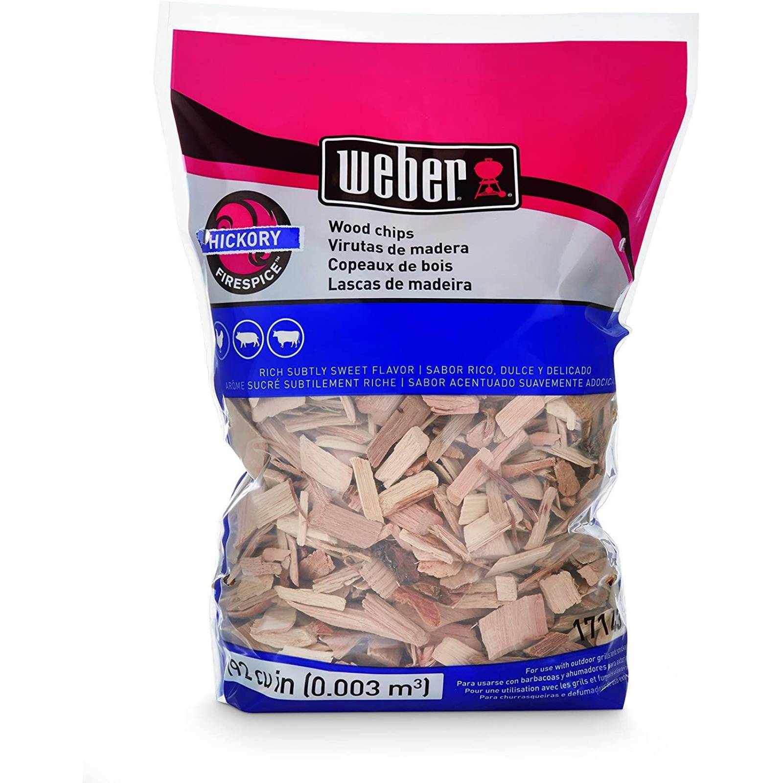Weber astillas de madera de nogal (hickory) 2lb 
