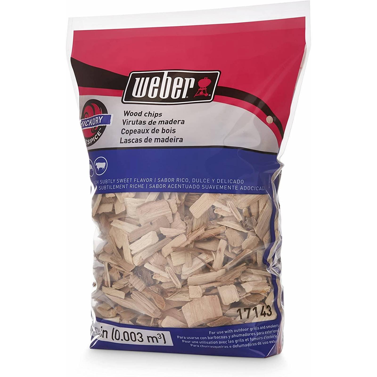 Weber astillas de madera de nogal (hickory) 2lb 