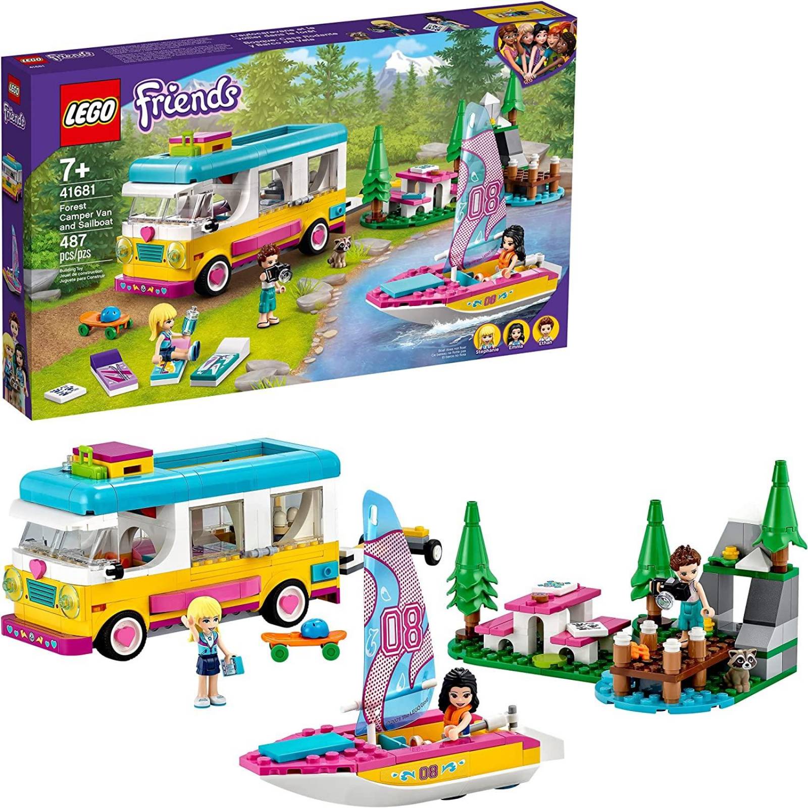 LEGO Friends Forest Camper Van and Sailboat 41681 